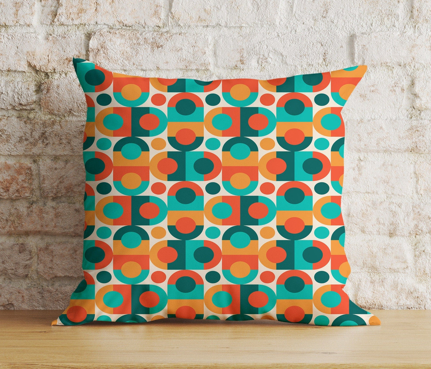 Onay 4 / 12 x 12 inch (30 x 30 cm) Retro-Inspired Abstract Geometric Vibrant Cushion Covers