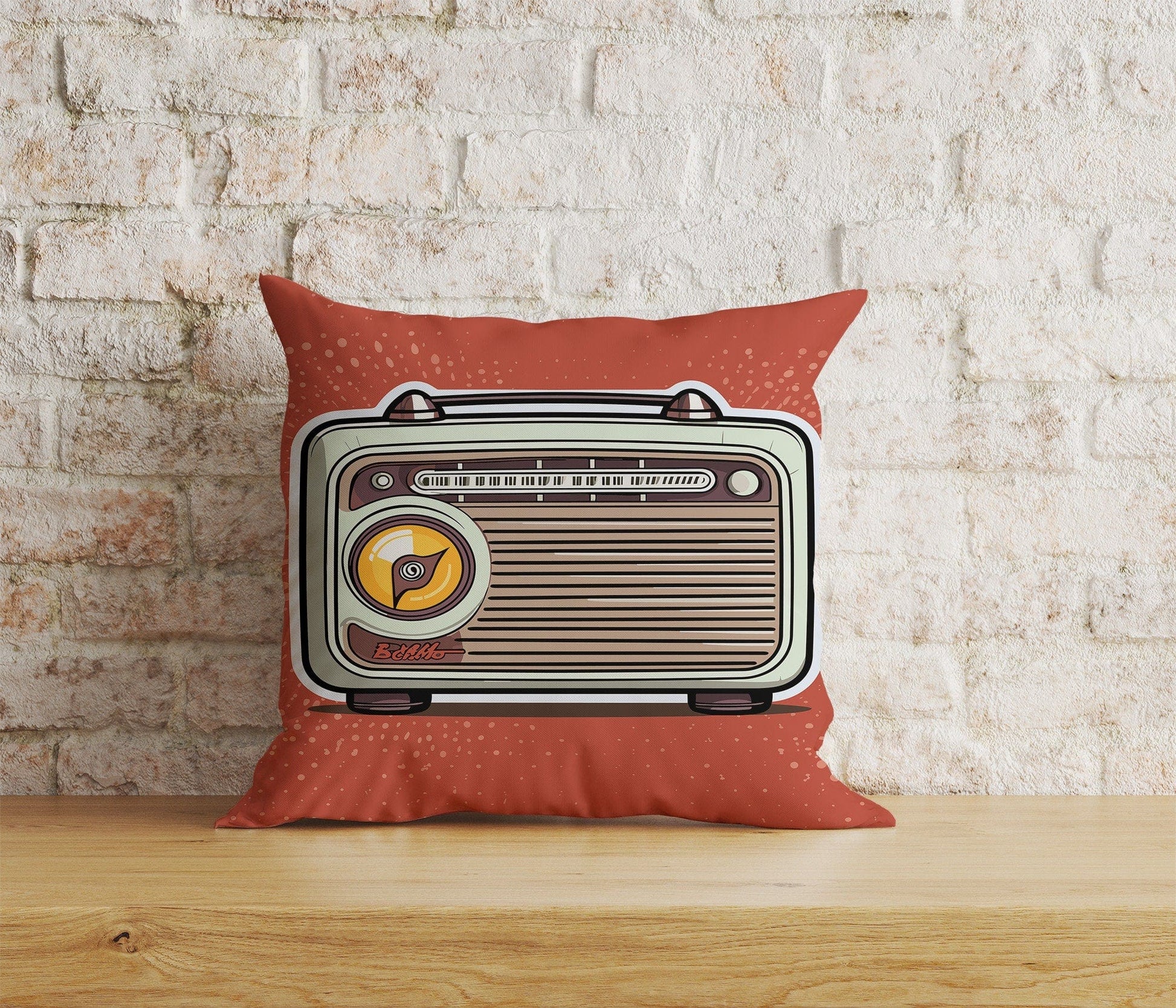 Onay Home Textile Cushion Covers 9 / 12 x 12 inch (30 x 30 cm) Double Side Retro Radios Cushion Cover Vintage Radio Throw Cushions