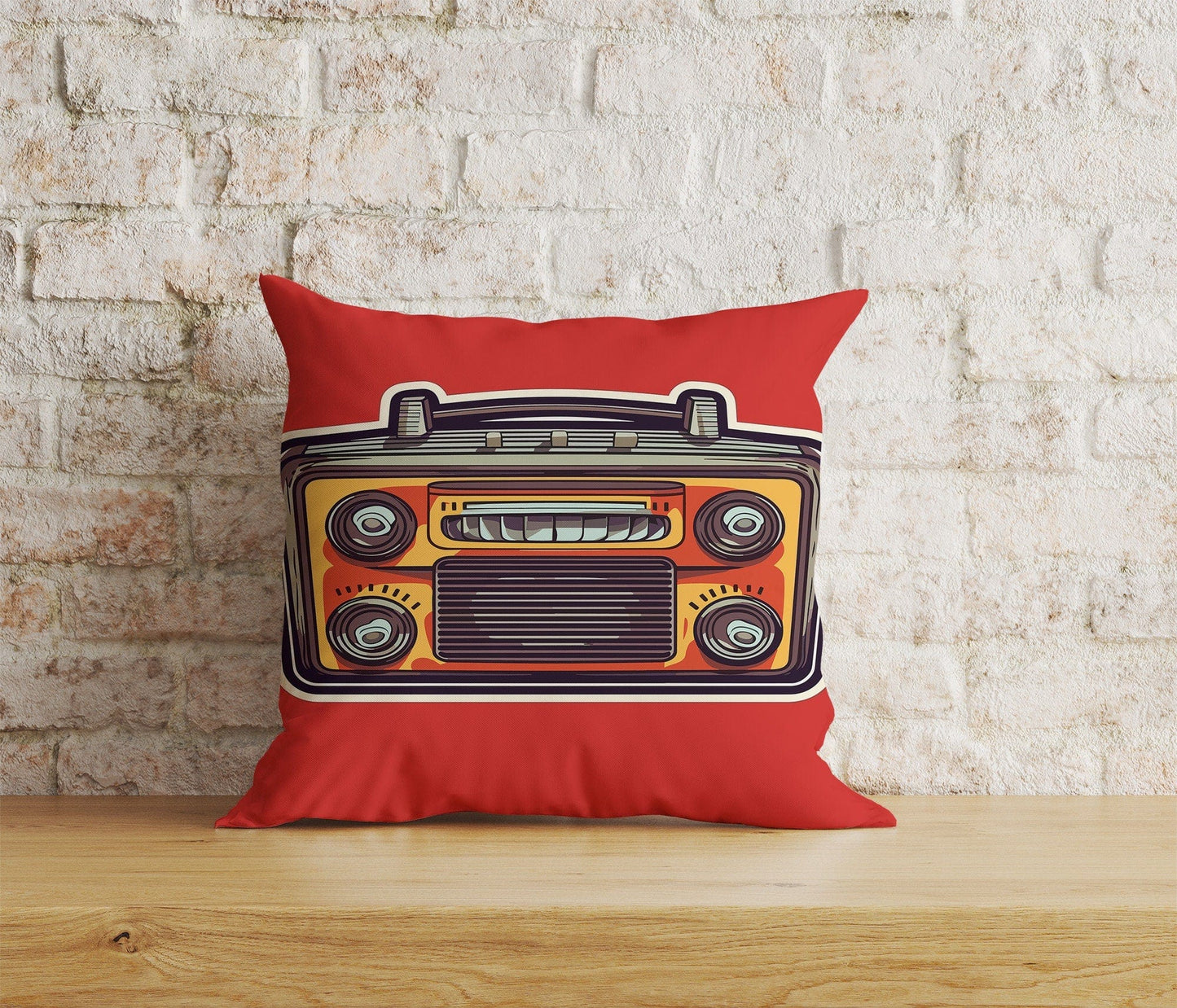 Onay Home Textile Cushion Covers 6 / 12 x 12 inch (30 x 30 cm) Double Side Retro Radios Cushion Cover Vintage Radio Throw Cushions