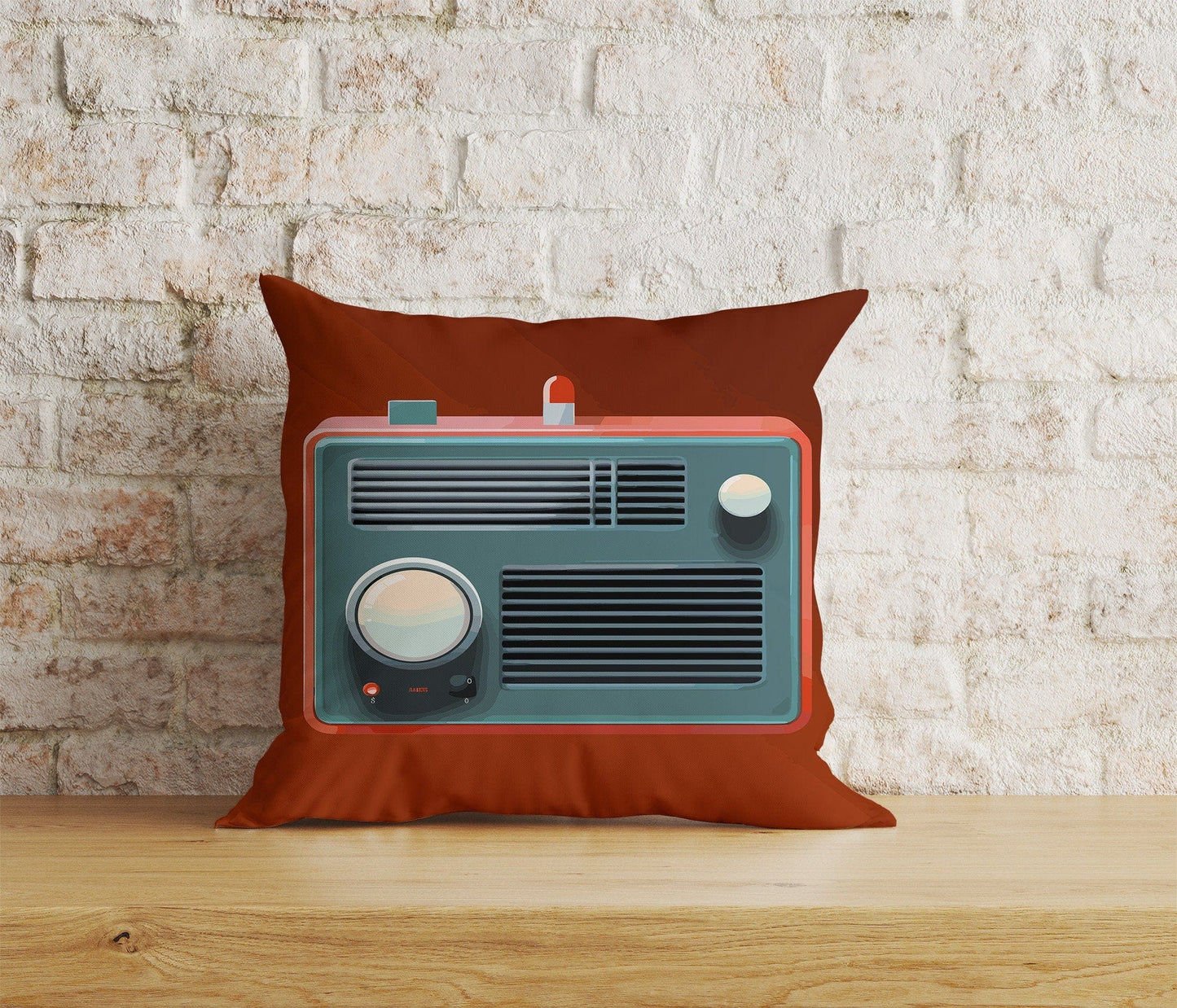 Onay Home Textile Cushion Covers 5 / 12 x 12 inch (30 x 30 cm) Double Side Retro Radios Cushion Cover Vintage Radio Throw Cushions