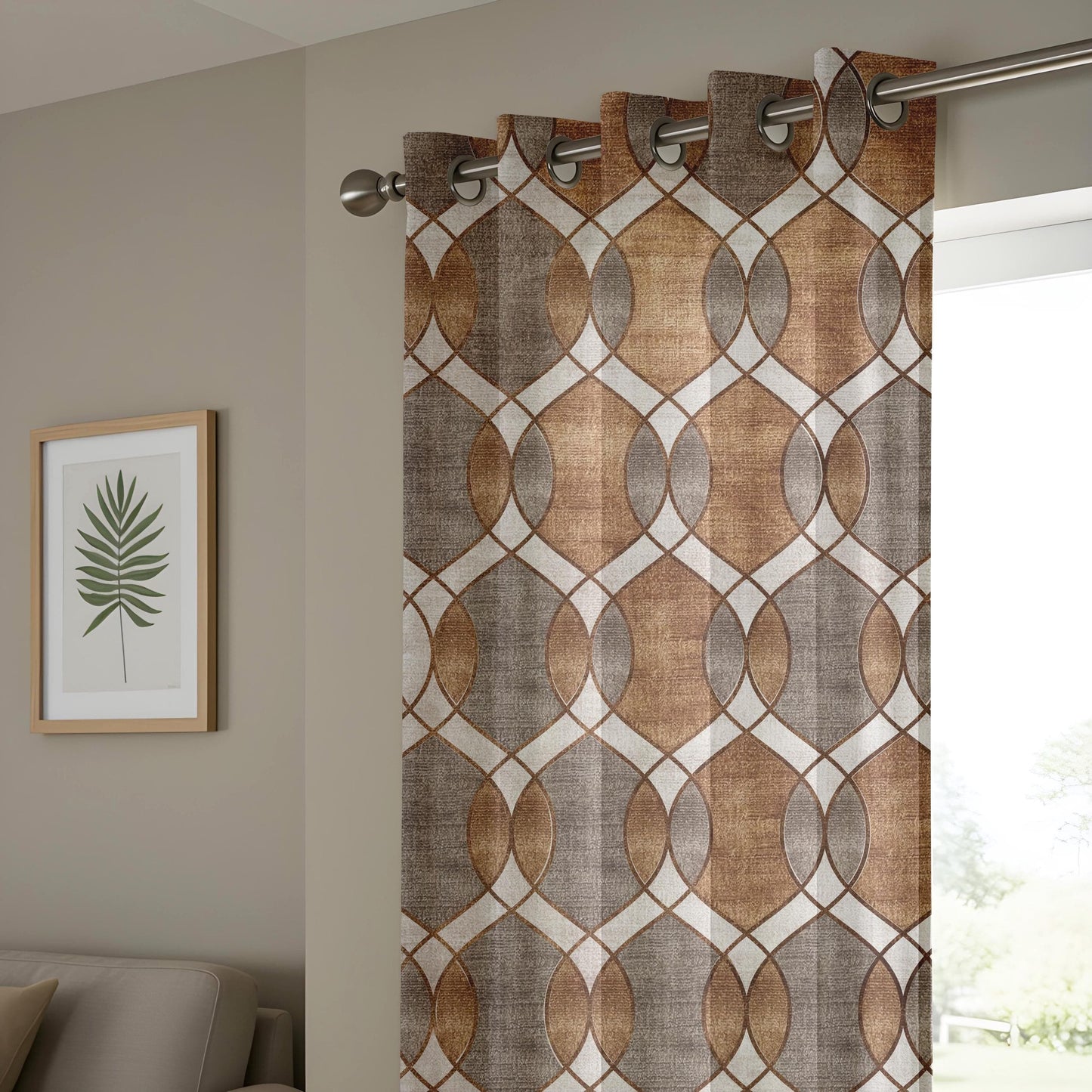 Onay Retro Vintage Pattern Window Curtains, Warm Rustic Drapes