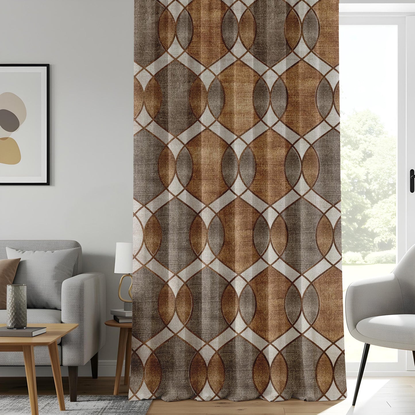 Onay Retro Vintage Pattern Window Curtains, Warm Rustic Drapes