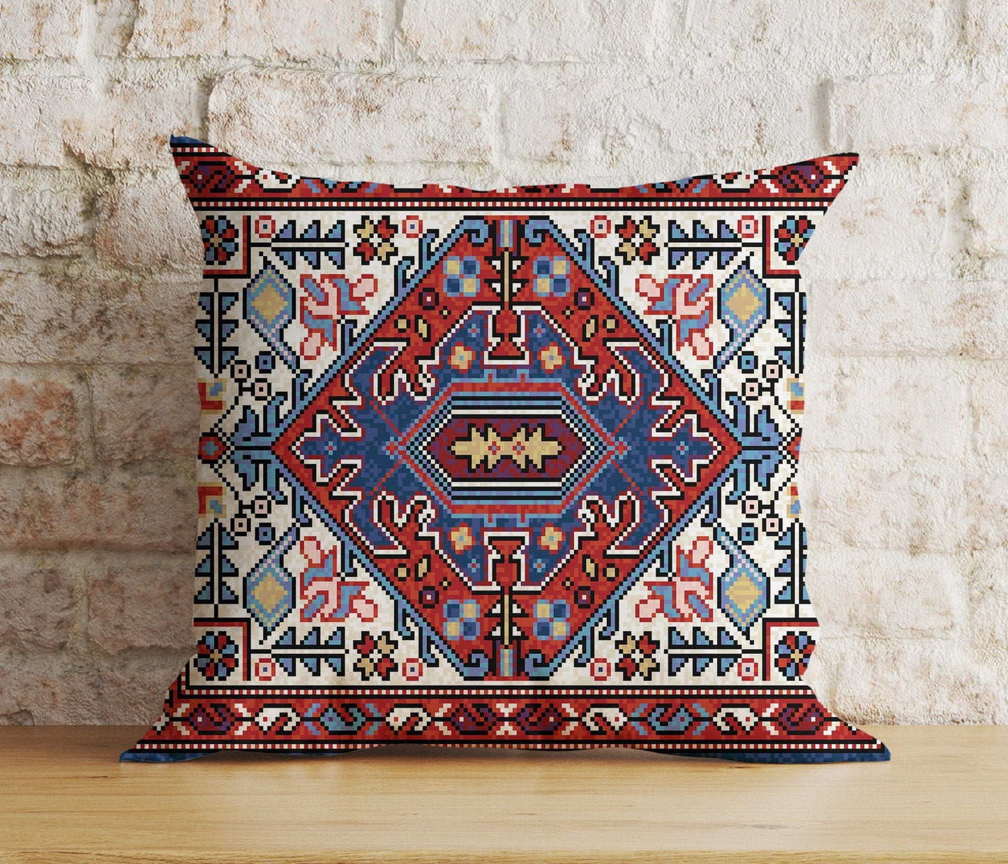 Onay 2 / 12 x 12 inch (30 x 30 cm) Rug Aztec Kilim Traditional Living Decor Cushion Cover