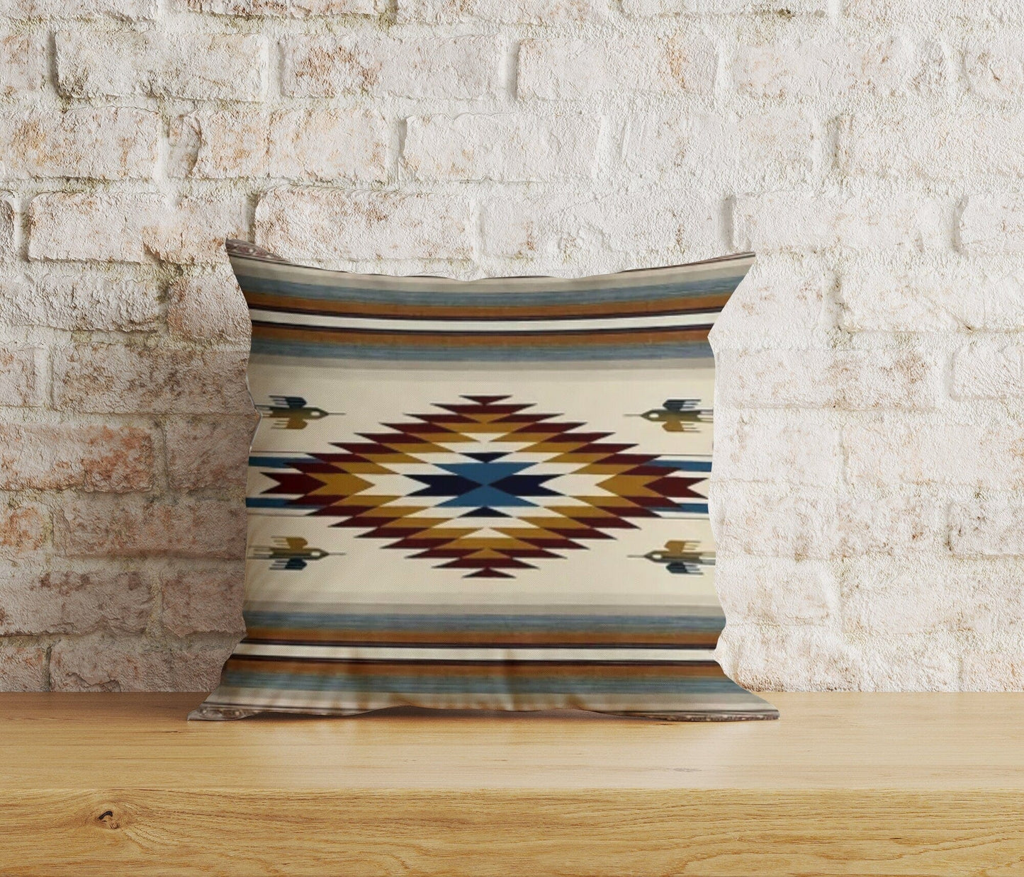 Onay Home Textile Cushion Covers 8 / 12 x 12 inch (30 x 30 cm) Double Side Rug Design Cushion Covers Terracotta Southwestern Pillow
