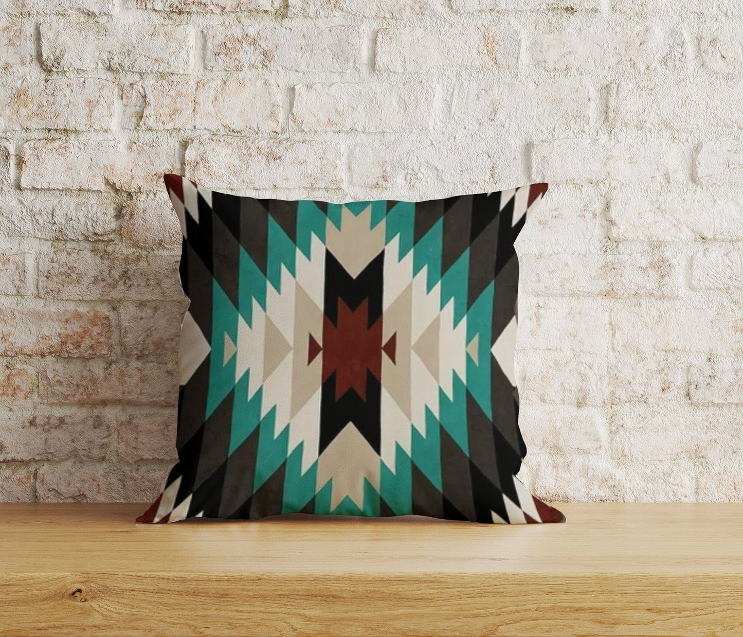 Onay Home Textile Cushion Covers 6 / 12 x 12 inch (30 x 30 cm) Double Side Rug Design Cushion Covers Terracotta Southwestern Pillow