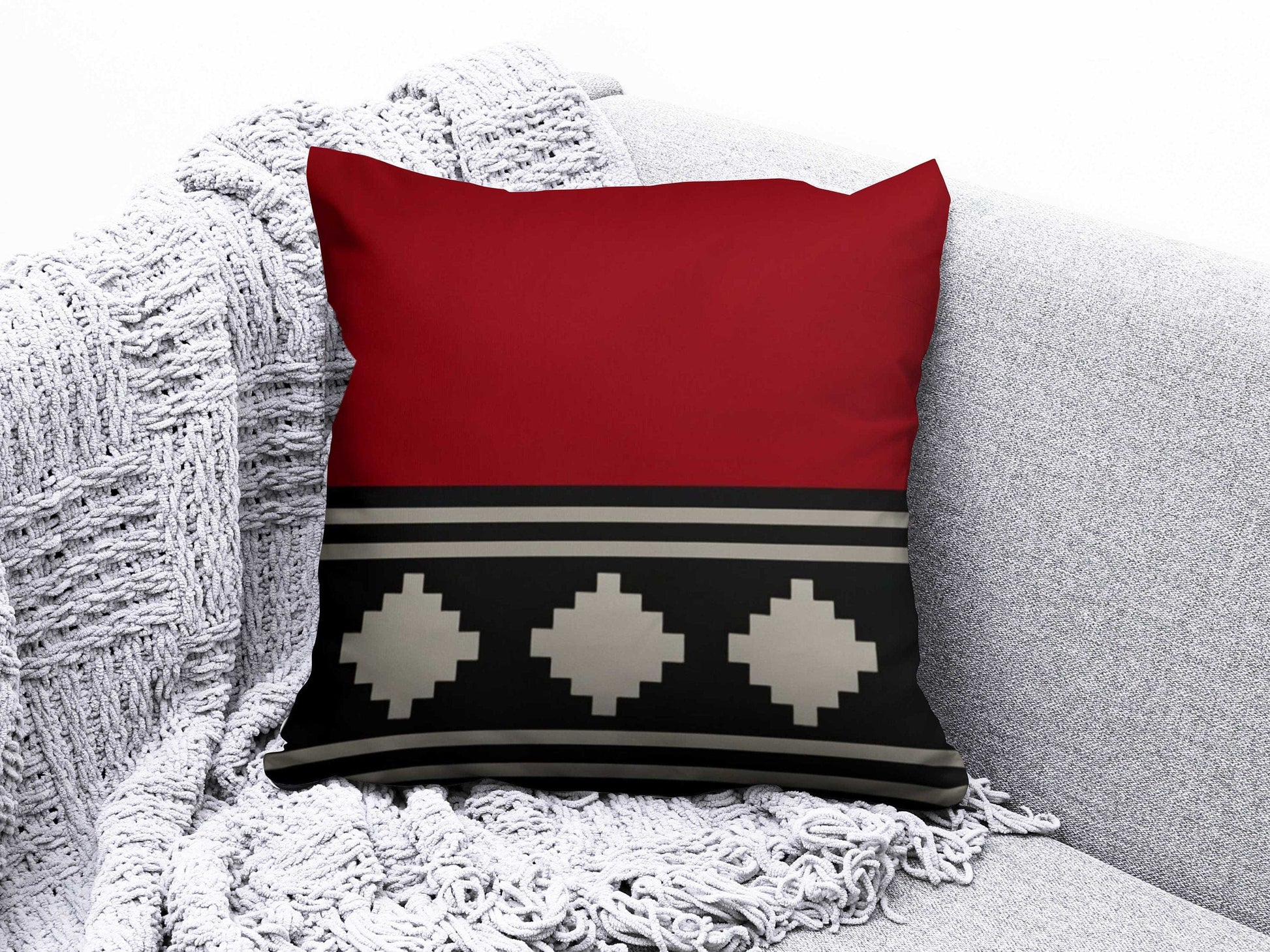 Onay 9 / 12 x 12 inch (30 x 30 cm) Rug Design Terracotta Farmhouse Decor Cushion Covers