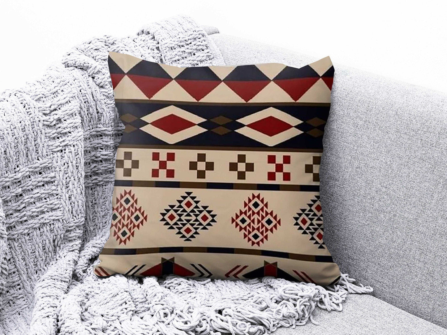 Onay 7 / 12 x 12 inch (30 x 30 cm) Rug Design Terracotta Farmhouse Decor Cushion Covers