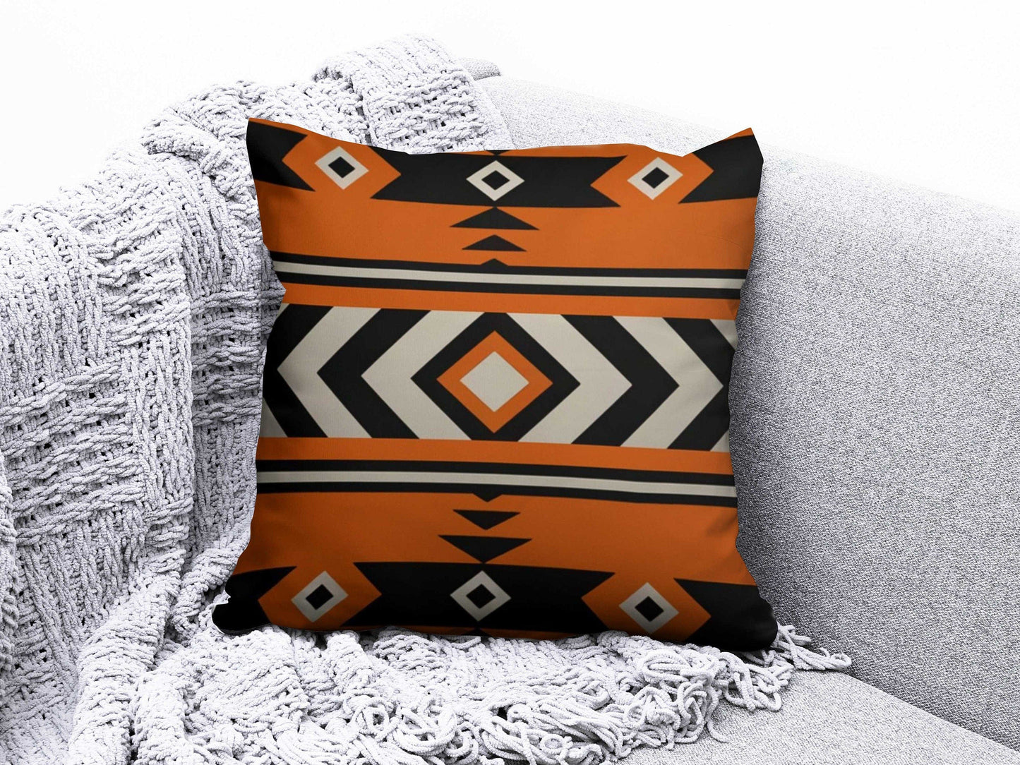 Onay 6 / 12 x 12 inch (30 x 30 cm) Rug Design Terracotta Farmhouse Decor Cushion Covers