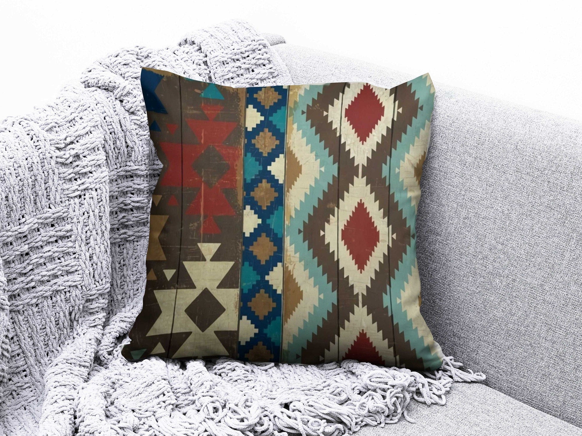 Onay 4 / 12 x 12 inch (30 x 30 cm) Rug Design Terracotta Farmhouse Decor Cushion Covers