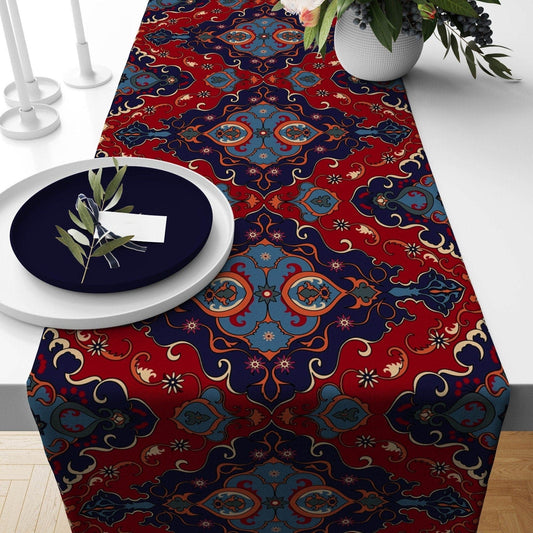 Onay Home Textile Cushion Covers 1 / 12 x 46 inch (30 x 120 cm) Rug Table Runner Turkish Kilim Runner Geometry Home Decor