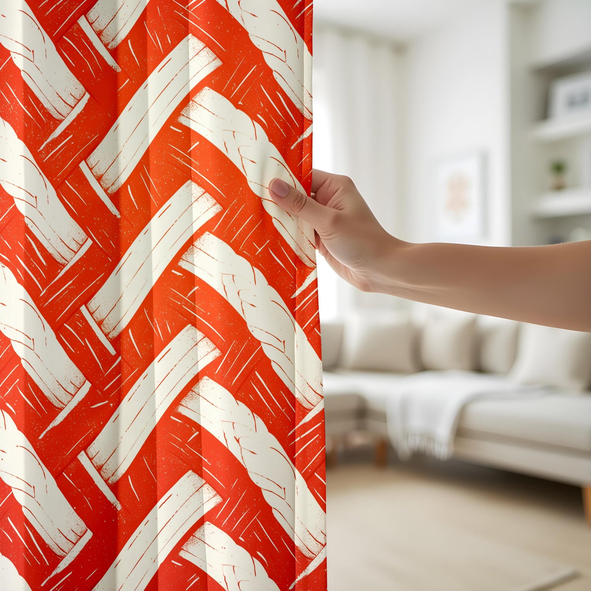 Onay Rustic Woven Pattern Window Curtains, Boho Farmhouse Drapes