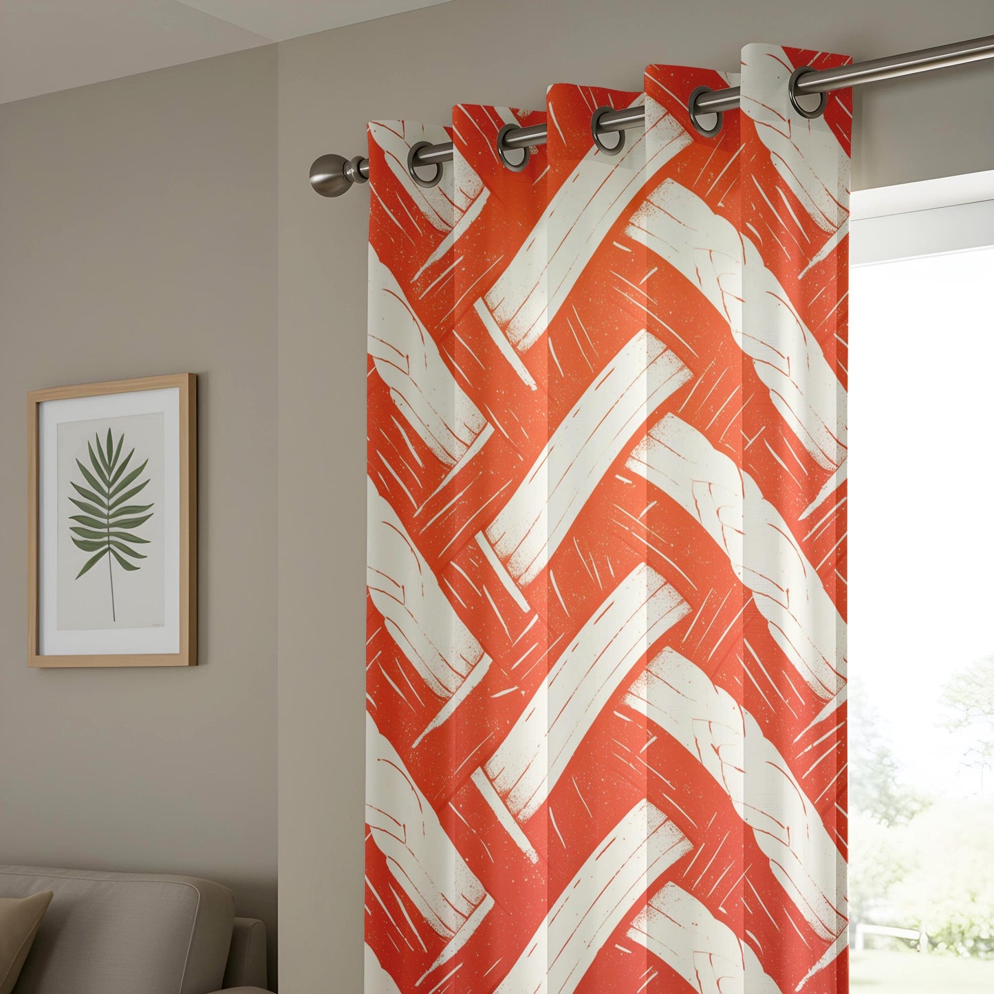 Onay Rustic Woven Pattern Window Curtains, Boho Farmhouse Drapes