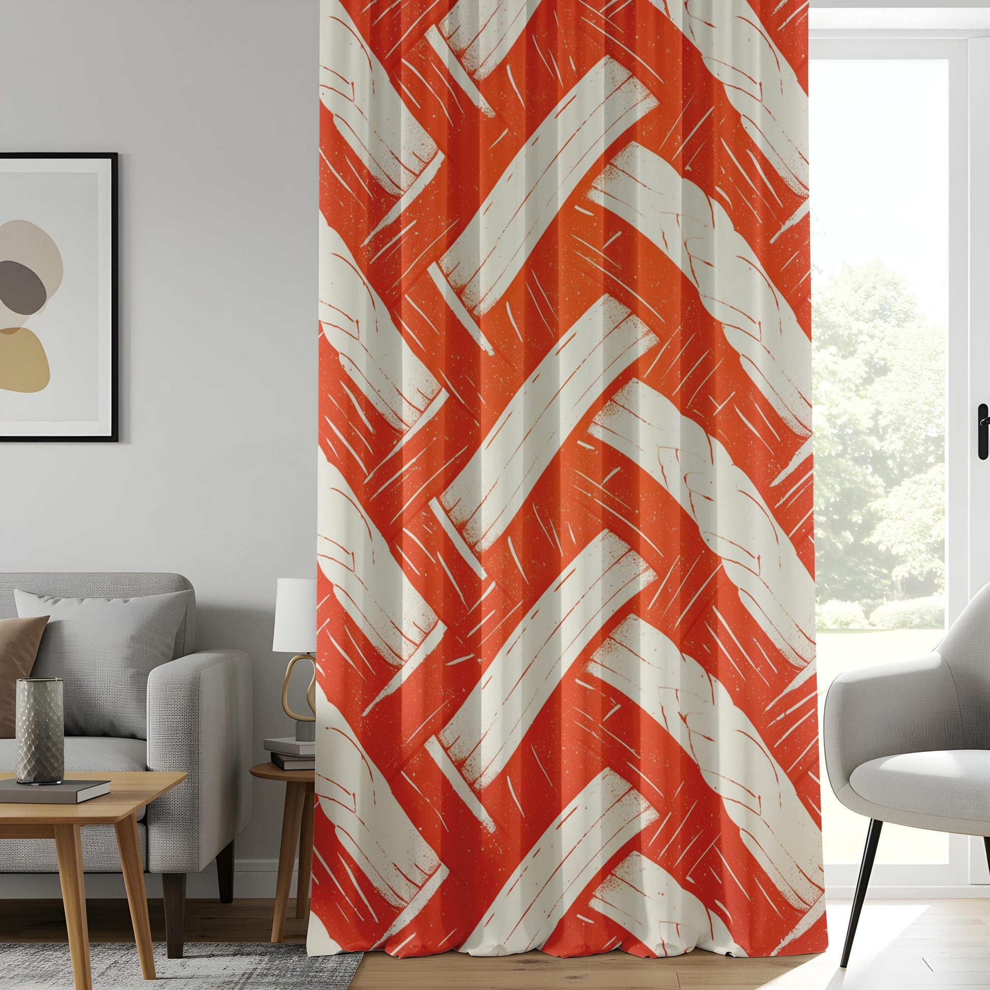 Onay Rustic Woven Pattern Window Curtains, Boho Farmhouse Drapes