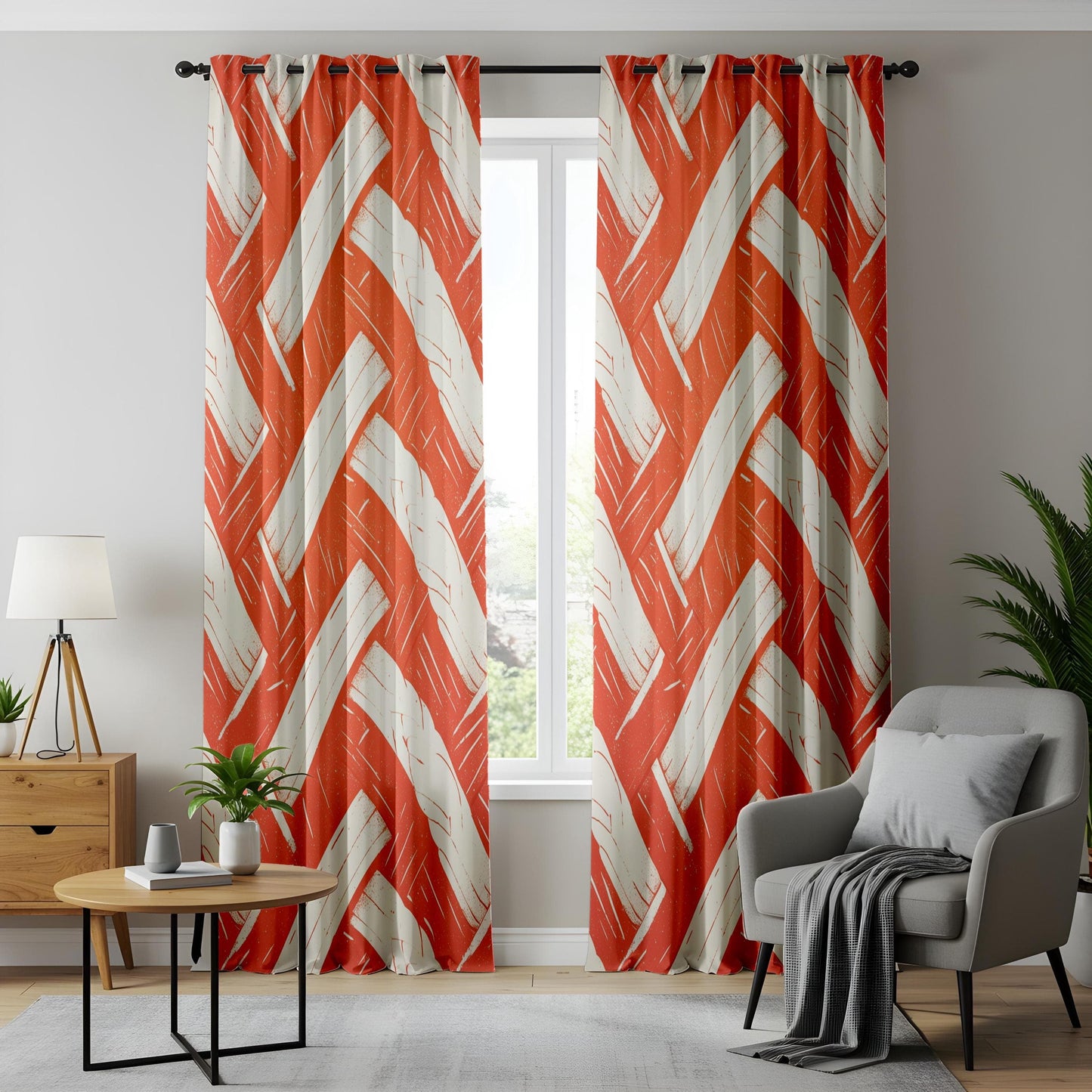 Onay Rustic Woven Pattern Window Curtains, Boho Farmhouse Drapes