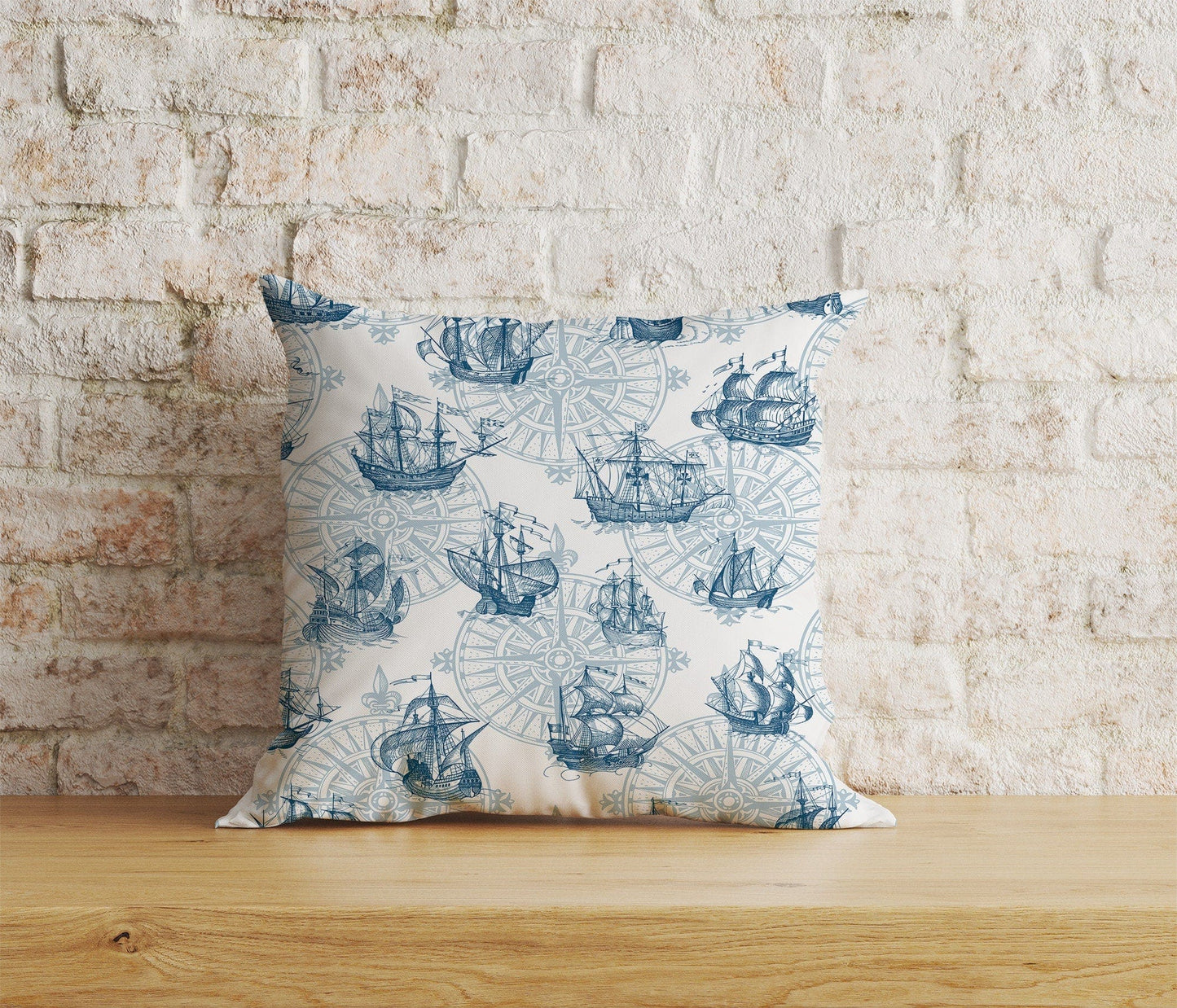 Onay Home Textile Cushion Covers 4 / 12 x 12 inch (30 x 30 cm) Double Side Sailor Cushion Cover Old Map Pillow Cover Lighthouse Throw