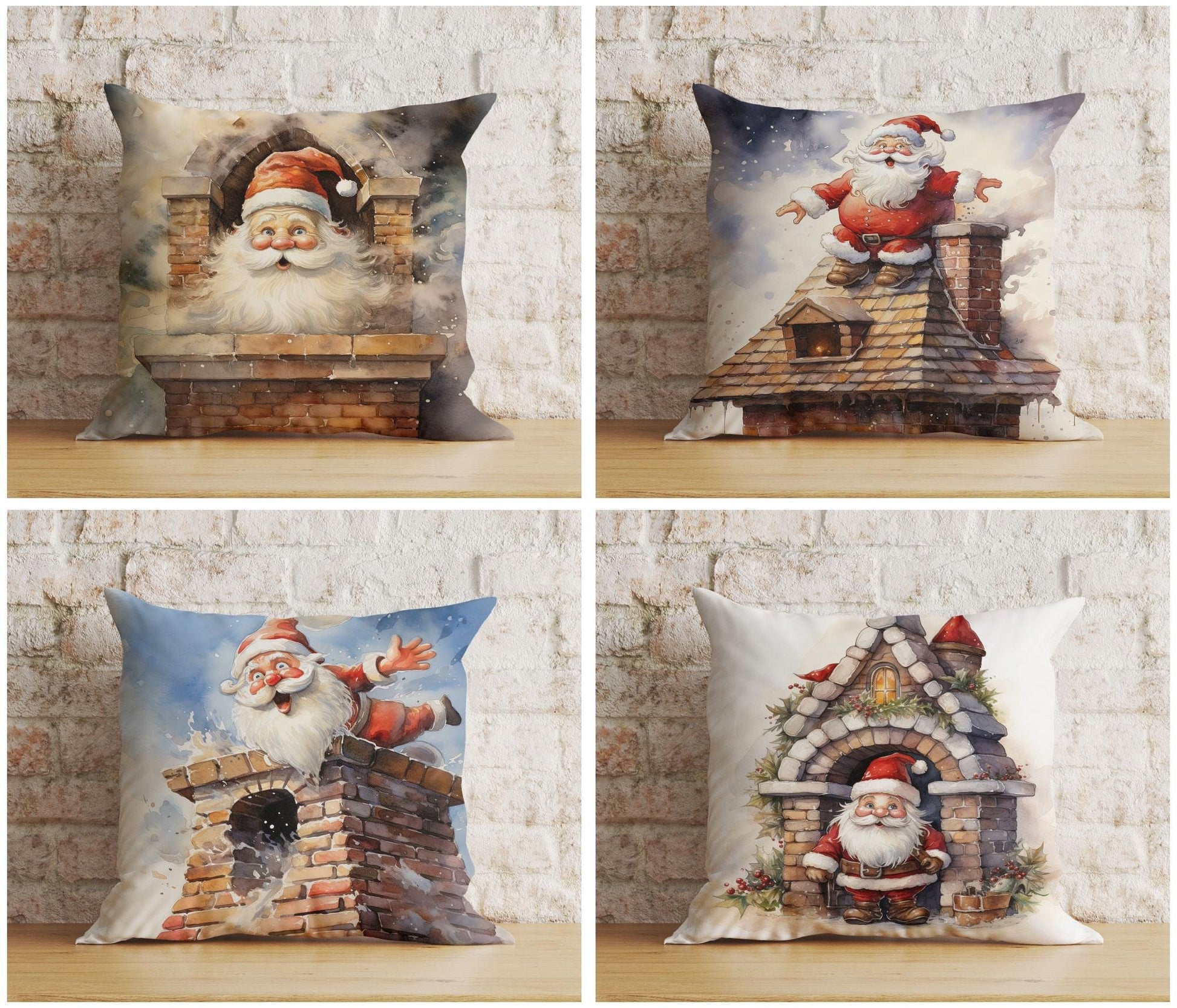 Onay Santa Chimney Christmas Festive Decorative Cushion Covers