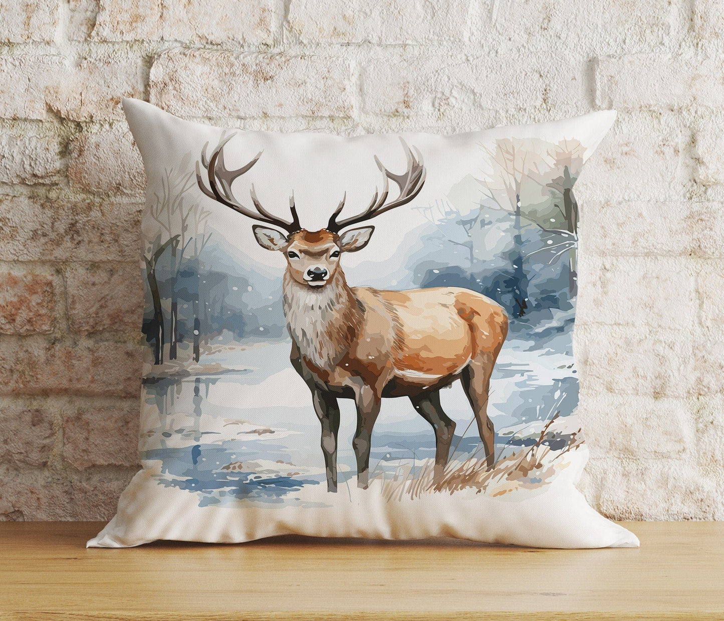 Onay 2 / 12 x 12 inch (30 x 30 cm) Double Side Santa Claus and Reindeer Christmas Pillow Covers