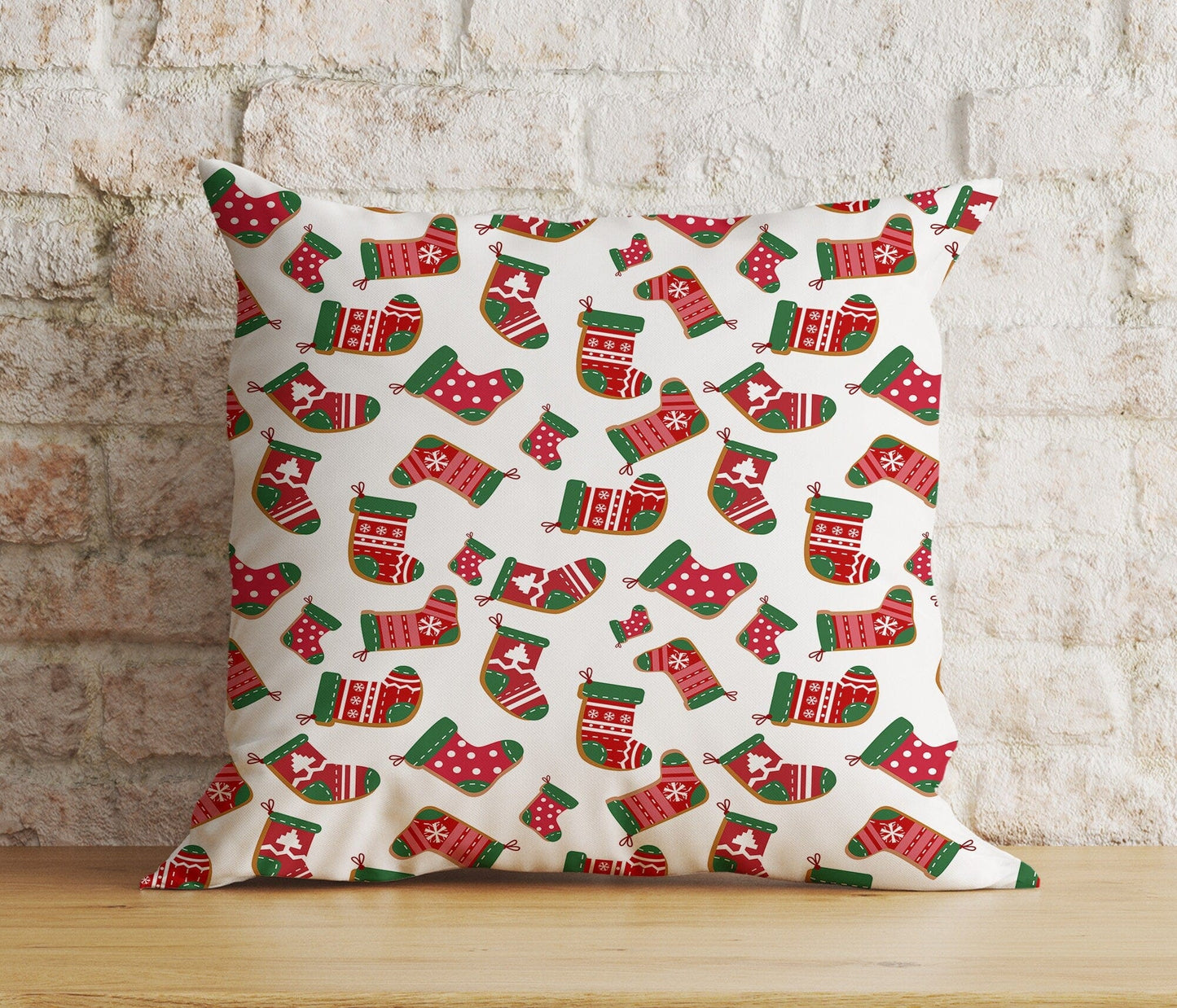 Onay 8 / 12 x 12 inch (30 x 30 cm) Double Side Santa Claus Christmas Stocking Ornament Cushion Covers