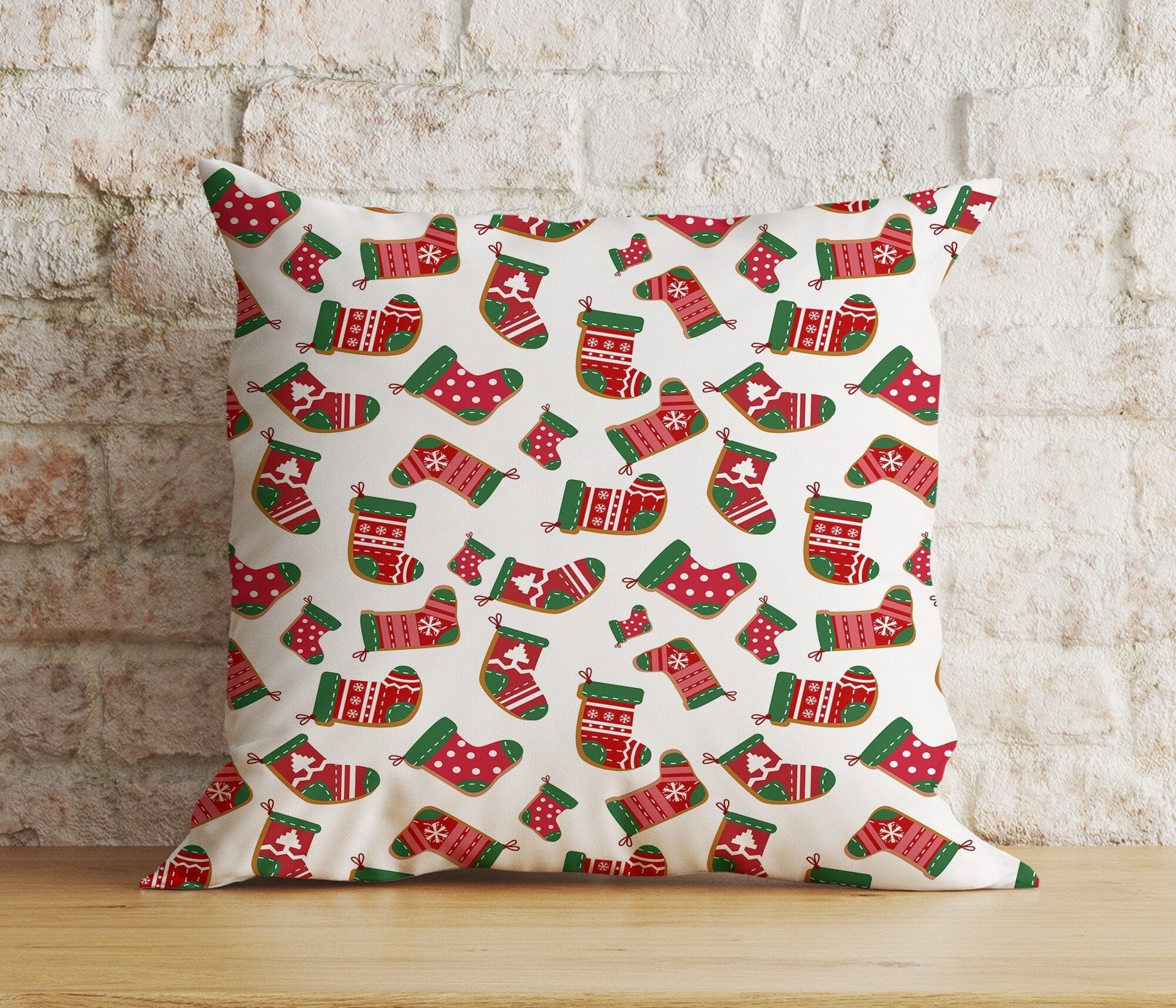 Onay 8 / 12 x 12 inch (30 x 30 cm) Double Side Santa Claus Christmas Stocking Ornament Cushion Covers