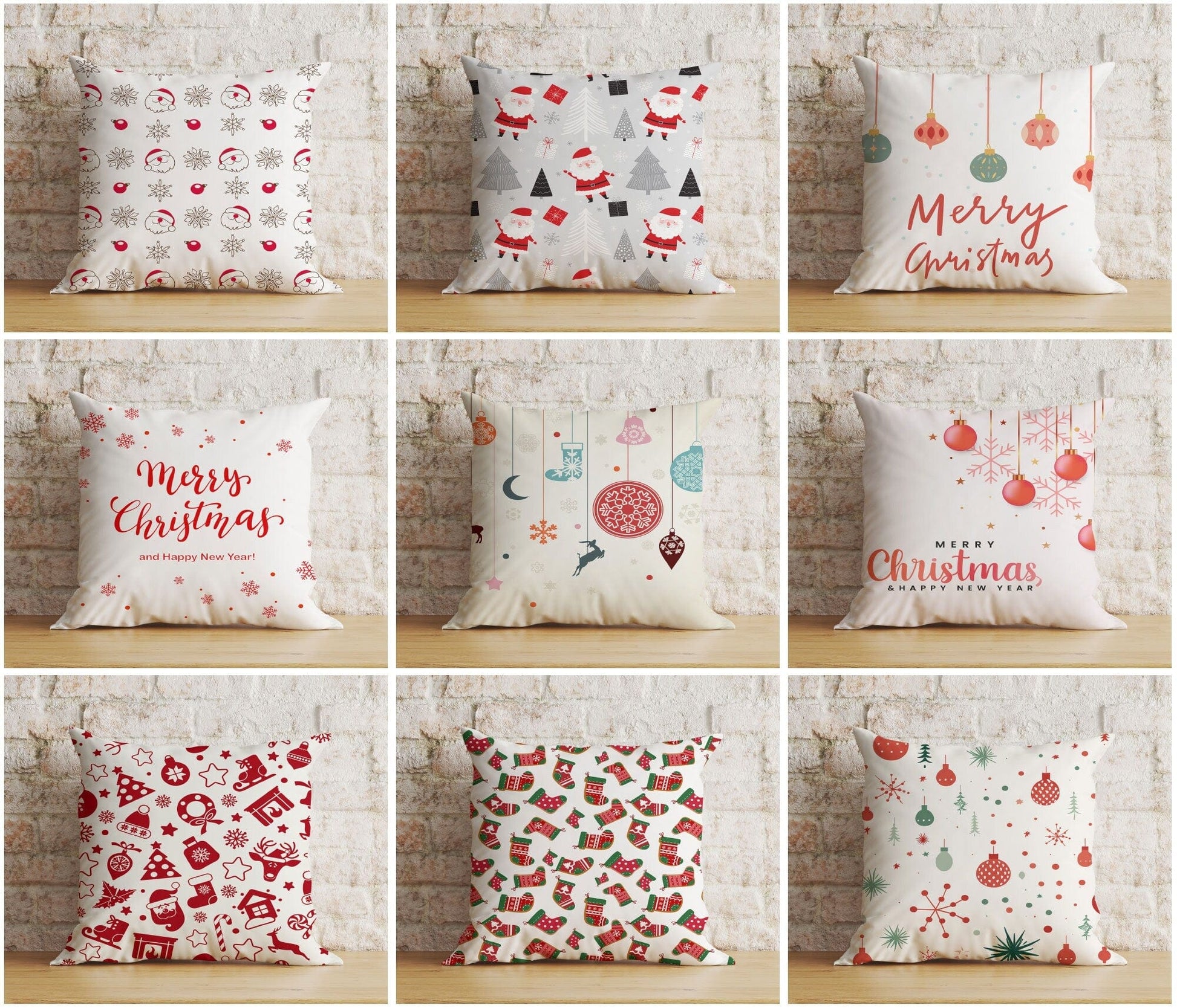 Onay Santa Claus Christmas Stocking Ornament Cushion Covers