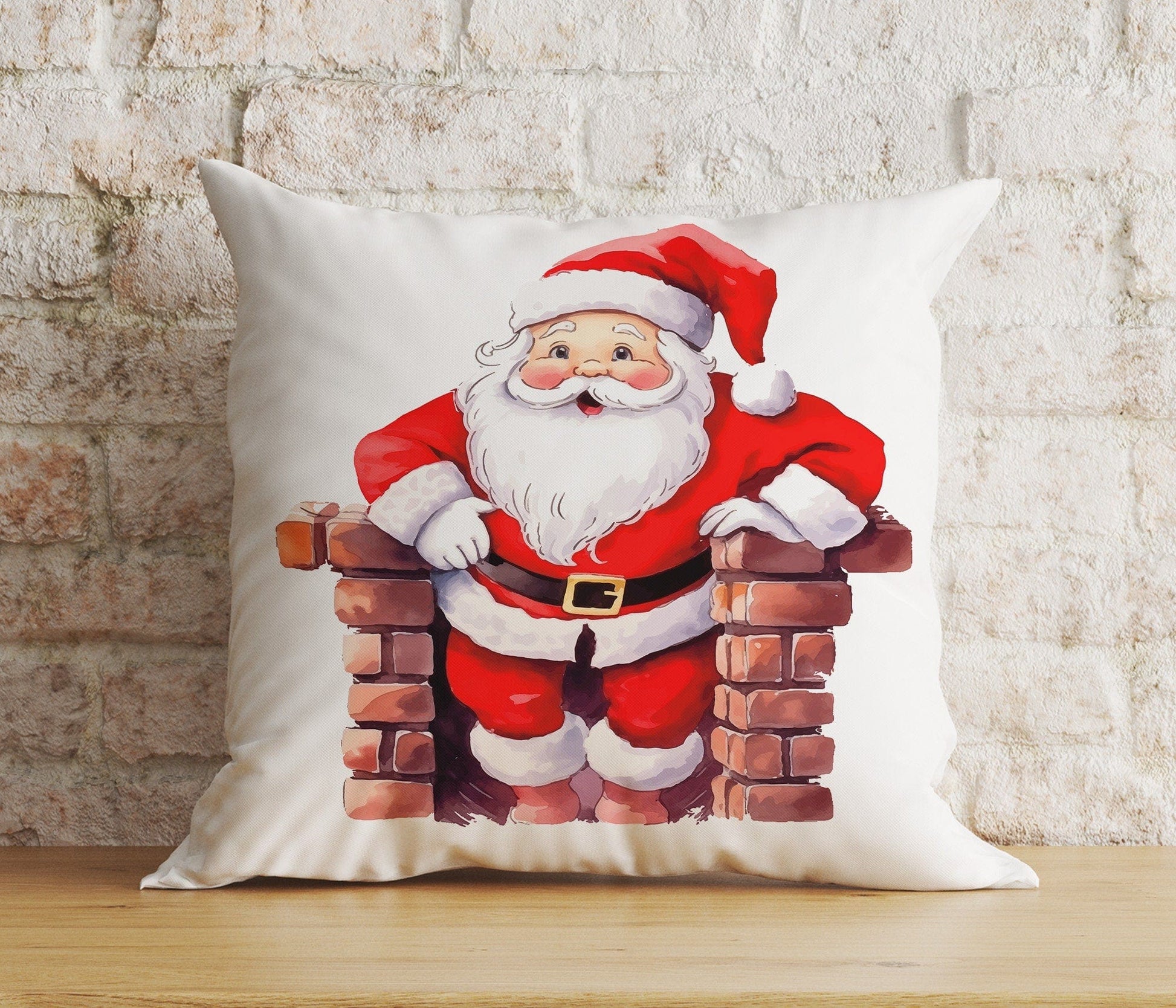 Onay Cushion Covers 5 / 12 x 12 inch (30 x 30 cm) Double Side Santa Claus Design Pillow Covers Red Christmas Cushion Cover