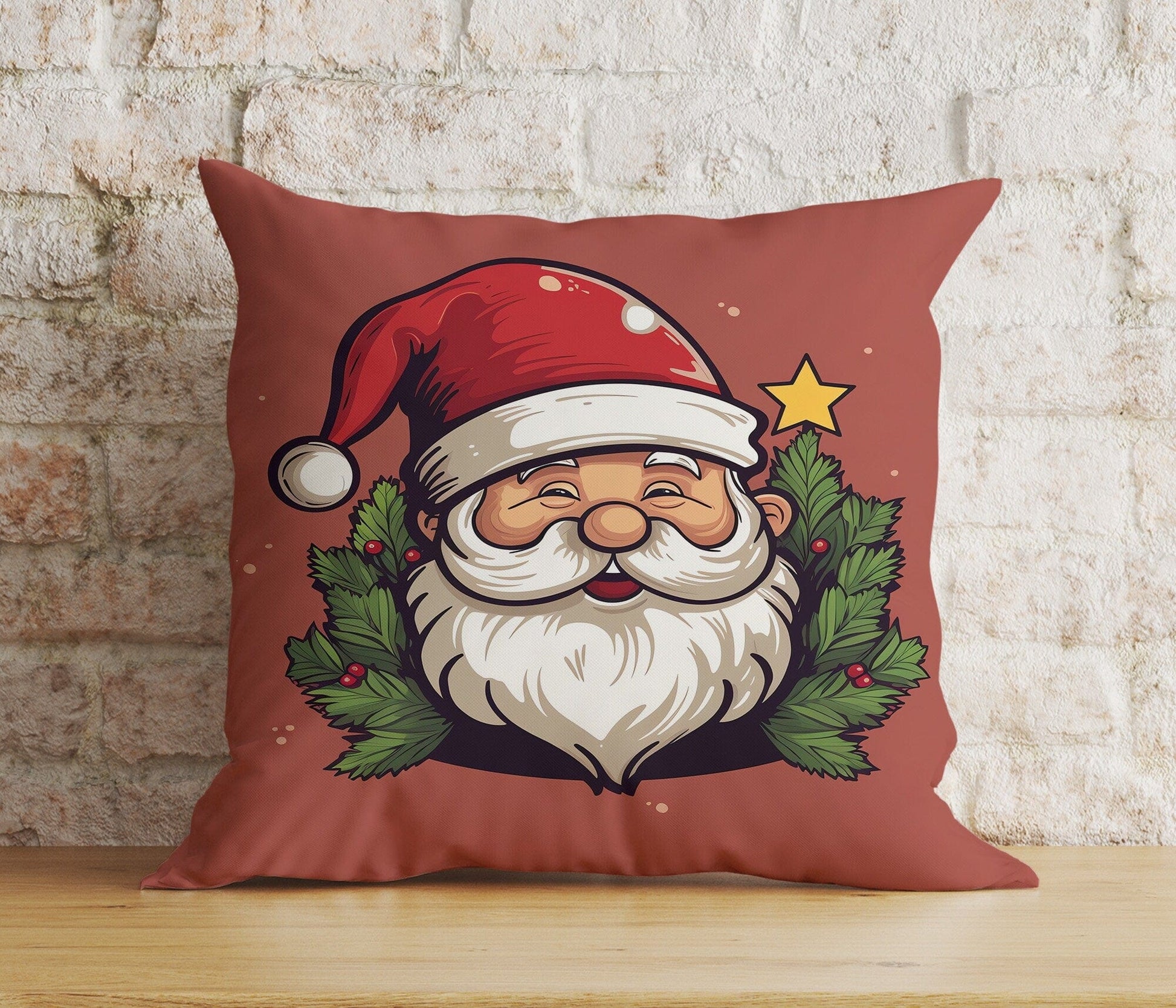 Onay 6 / 12 x 12 inch (30 x 30 cm) Double Side Santa Claus Gifts Ho ho ho Christmas Holiday Cushion Cover