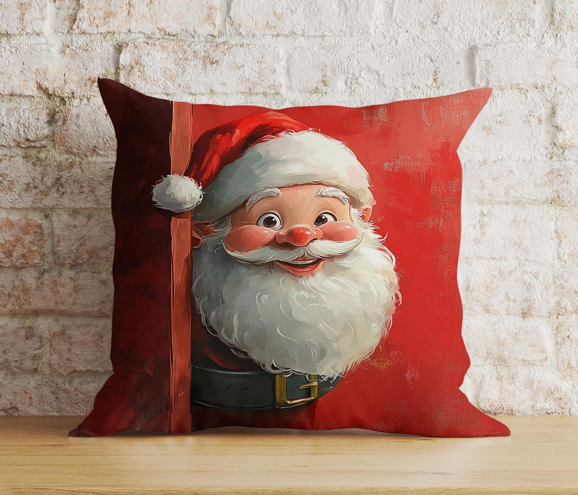 Onay 1 / 12 x 12 inch (30 x 30 cm) Double Side Santa Claus New Year's Decor Christmas Festive Cushion Cover