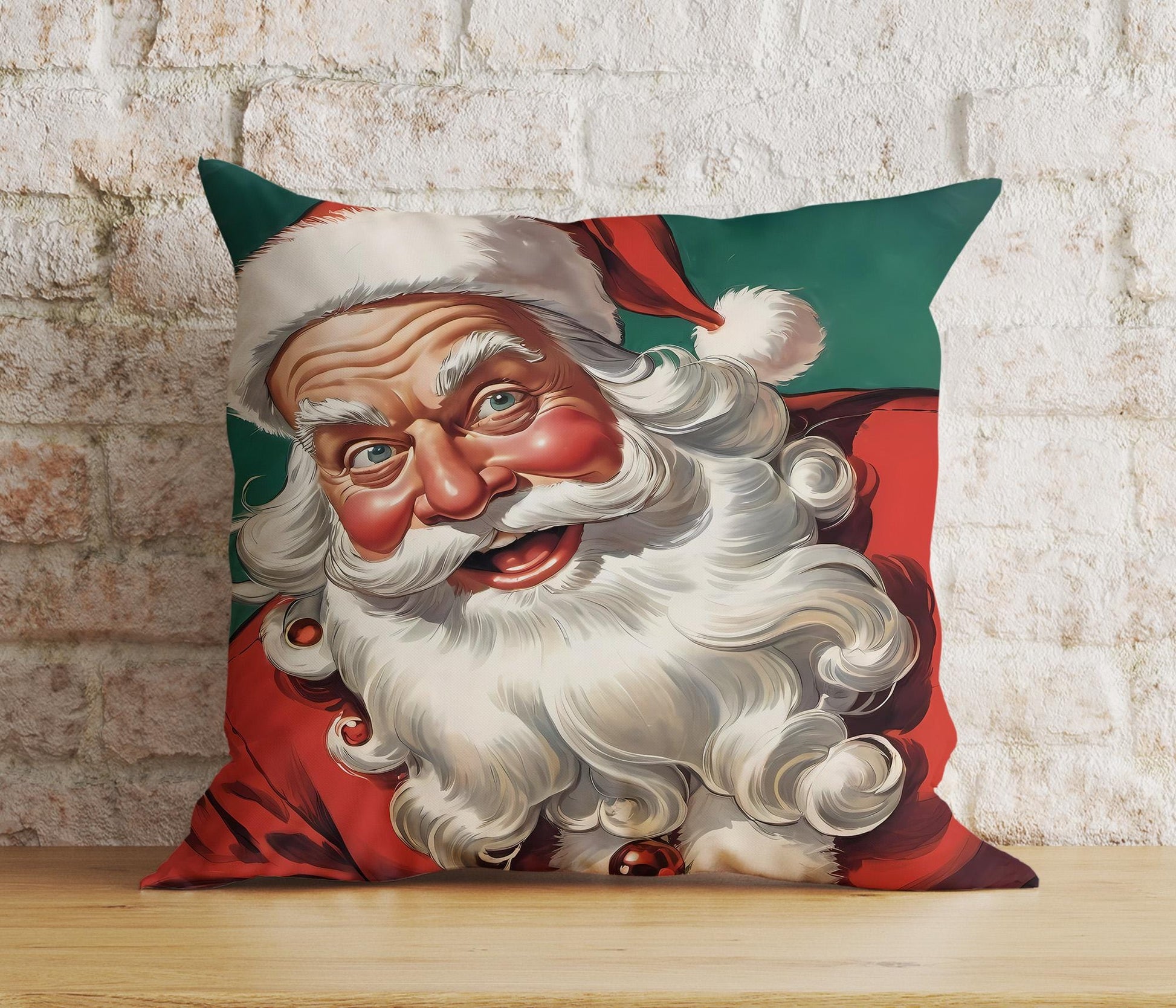 Onay 2 / 12 x 12 inch (30 x 30 cm) Double Side Santa Claus New Year's Decor Christmas Festive Cushion Cover
