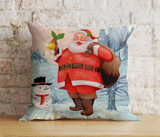 Onay 3 / 12 x 12 inch (30 x 30 cm) Double Side Santa Claus New Year's Decor Christmas Festive Cushion Cover