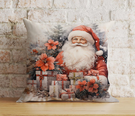 Onay 1 / 12 x 12 inch (30 x 30 cm) Double Side Santa Claus Xmas Festive Santa with Presents Cushion Covers