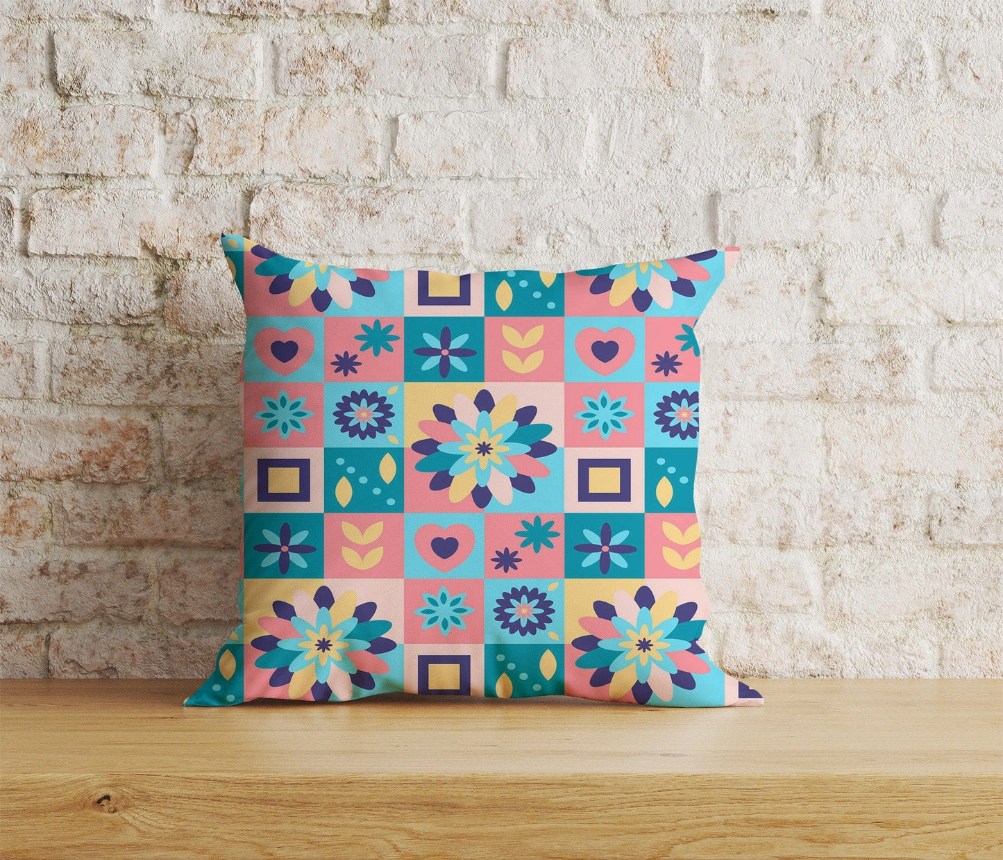Onay Home Textile Cushion Covers 9 / 12 x 12 inch (30 x 30 cm) Double Side Scandinavian Floral Cushion Cover Ornaments Pillow Cover