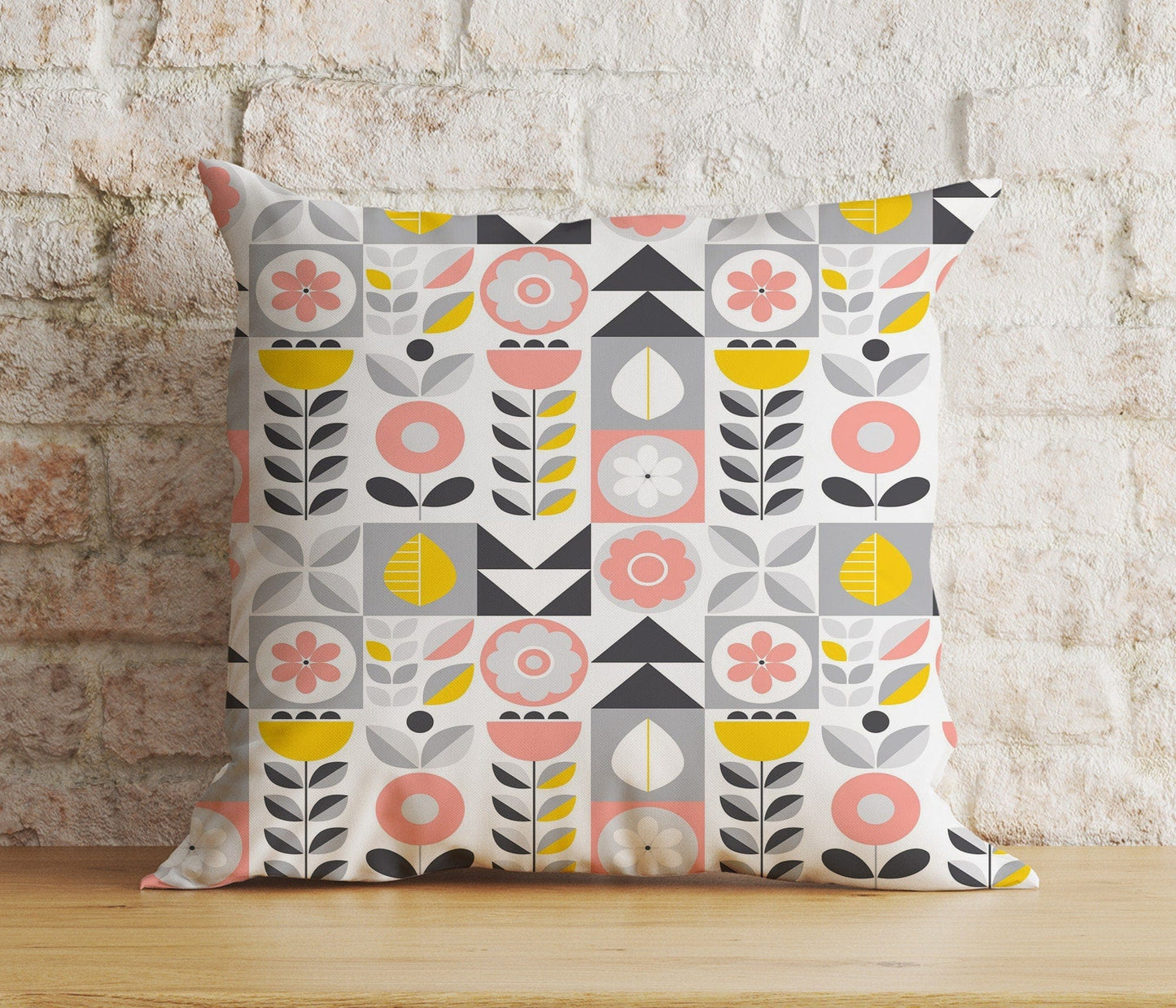 Onay Home Textile Cushion Covers 2 / 12 x 12 inch (30 x 30 cm) Double Side Scandinavian Floral Pillow Cover Blue Scandi Cushion Cover