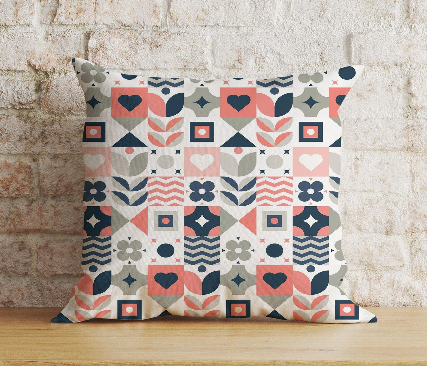 Onay Home Textile Cushion Covers 1 / 12 x 12 inch (30 x 30 cm) Double Side Scandinavian Floral Pillow Cover Blue Scandi Cushion Cover