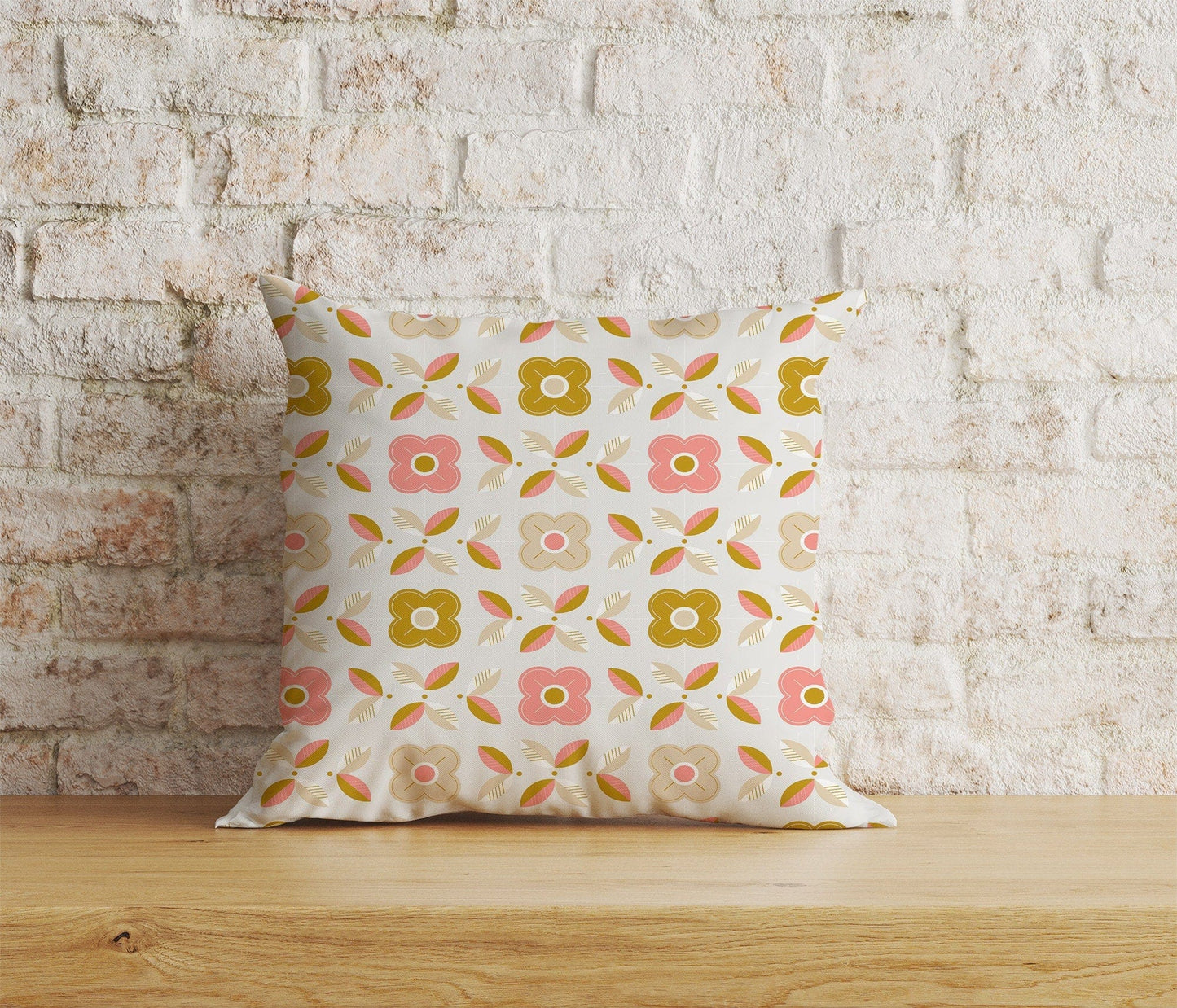 Onay Home Textile Cushion Covers 6 / 12 x 12 inch (30 x 30 cm) Double Side Scandinavian Pink & Orange Cushions Cover Square Case