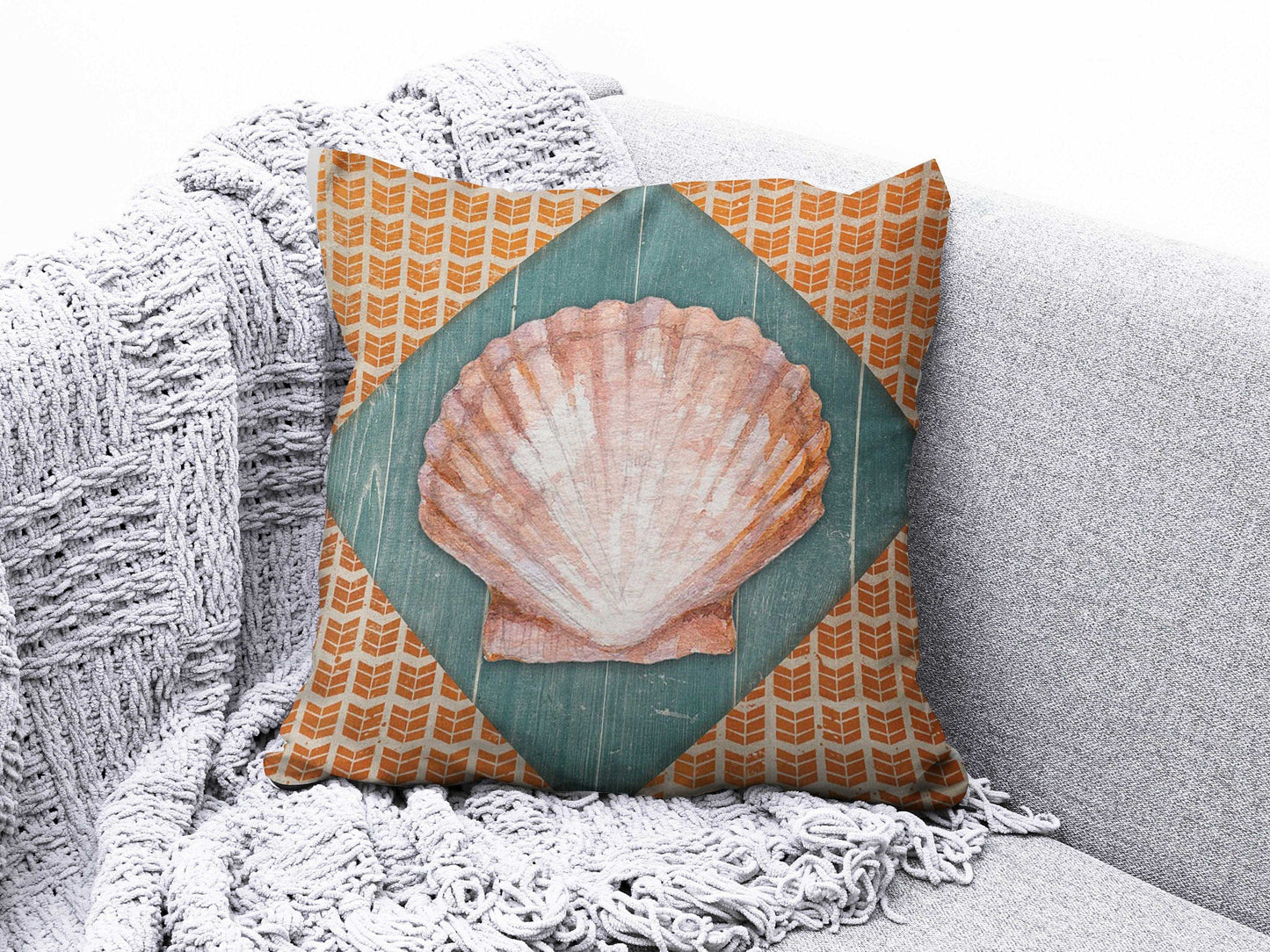 Onay 9 / 12 x 12 inch (30 x 30 cm) Sea Seahorse Seashell Beach House Cushion Covers