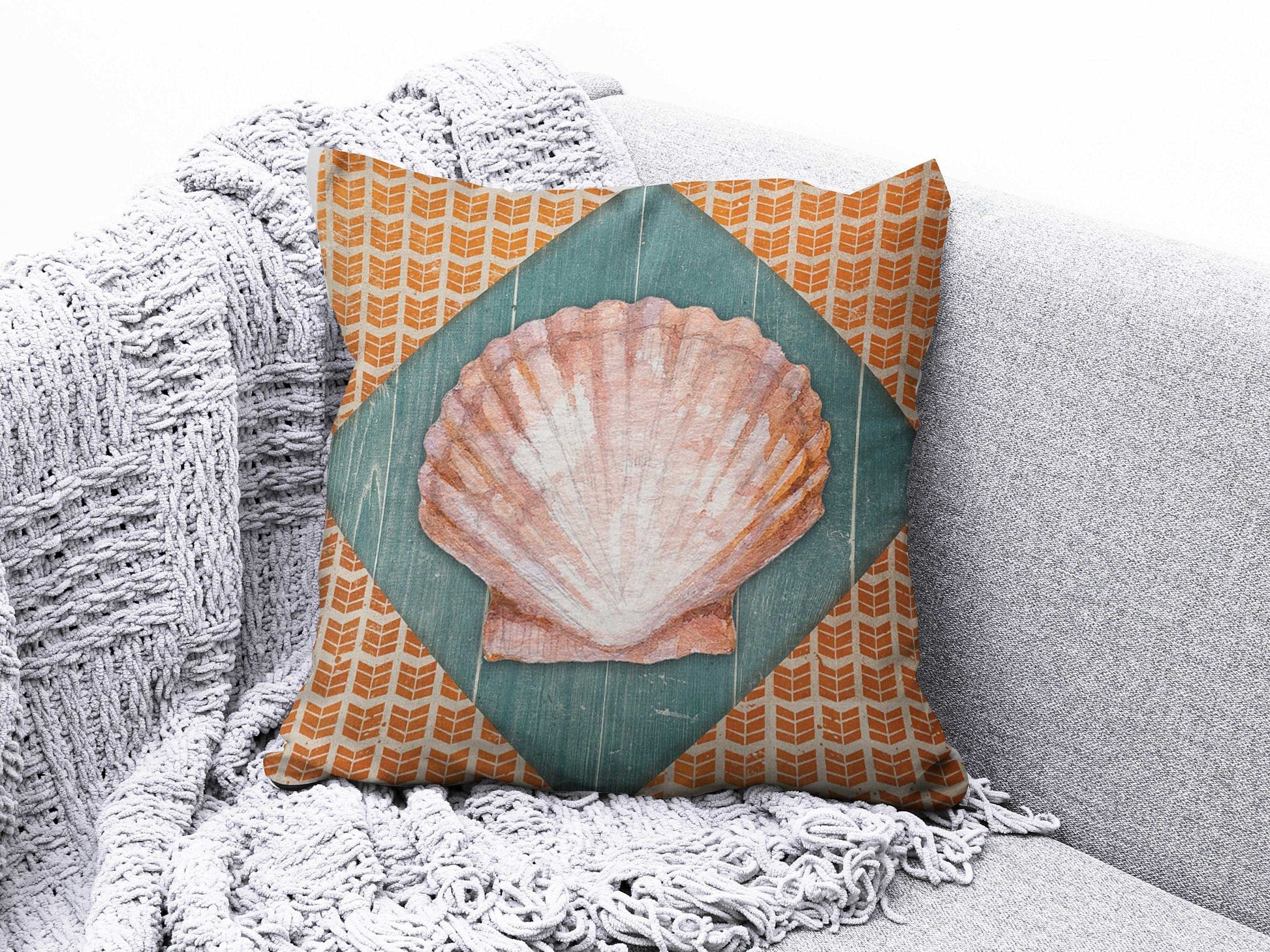 Onay 9 / 12 x 12 inch (30 x 30 cm) Sea Seahorse Seashell Beach House Cushion Covers