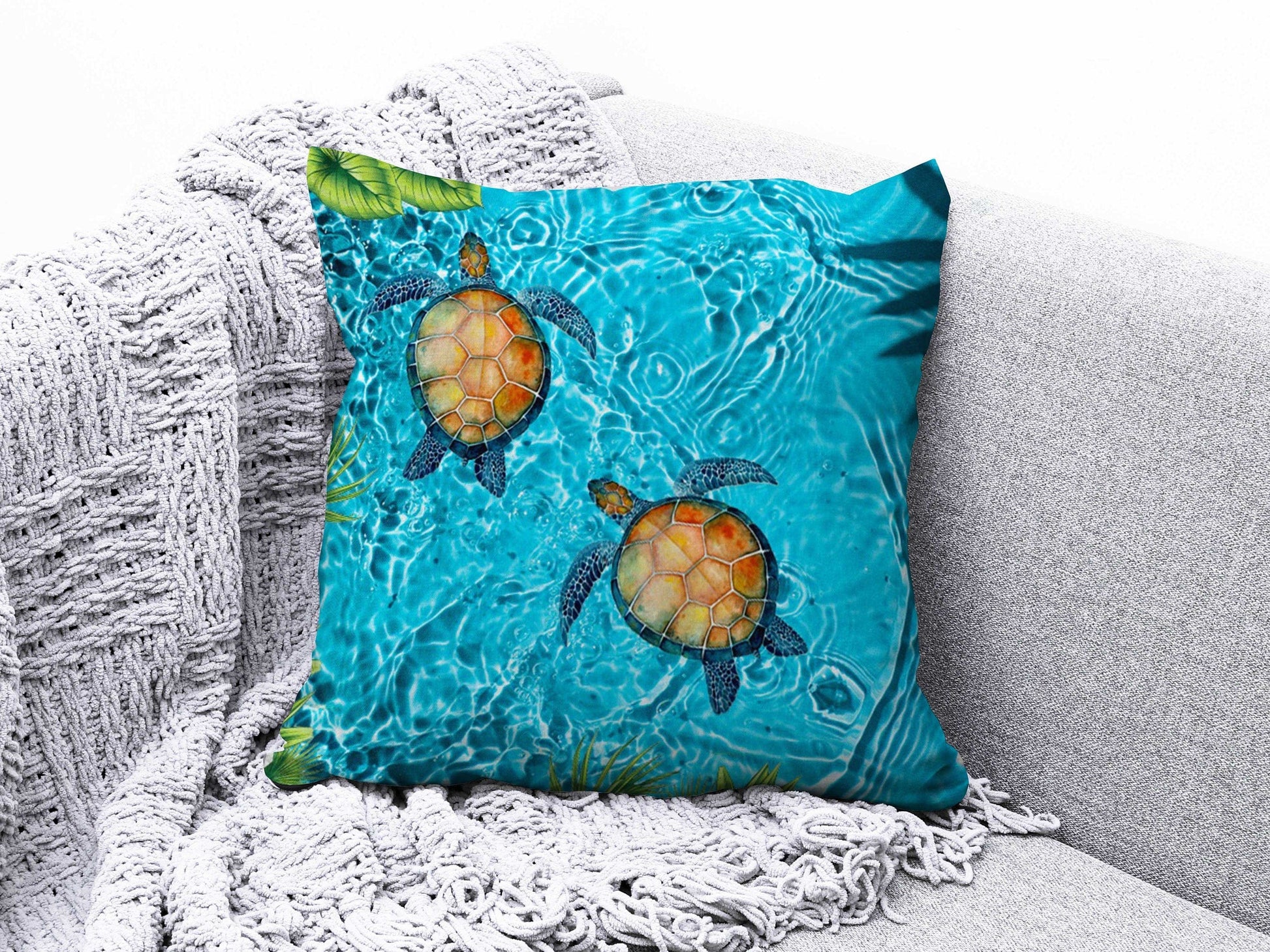 Onay 6 / 12 x 12 inch (30 x 30 cm) Sea Seahorse Seashell Beach House Cushion Covers