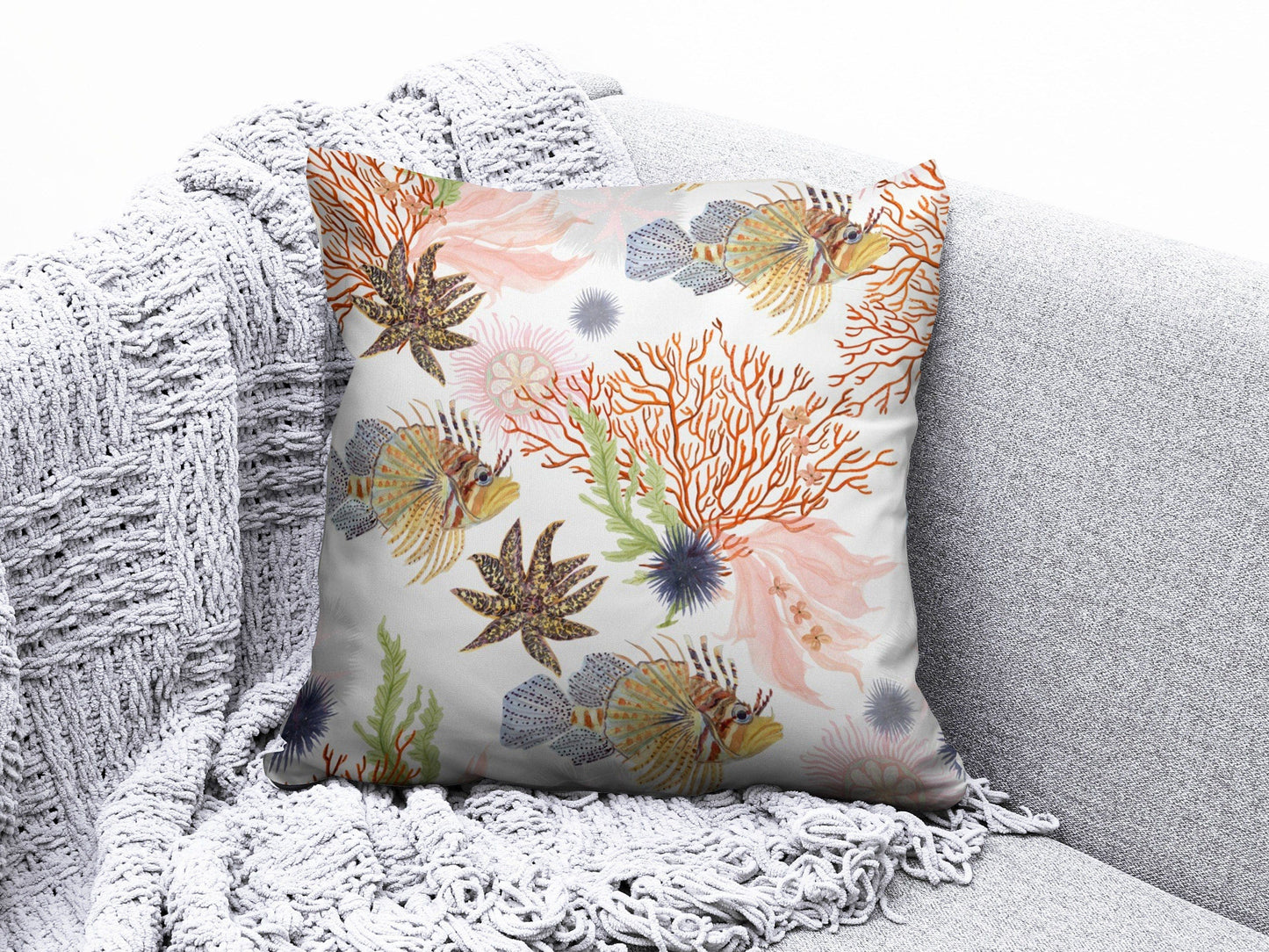 Onay 9 / 12 x 12 inch (30 x 30 cm) Sea Shell Coastal Beach House Decorative Cushion Cover