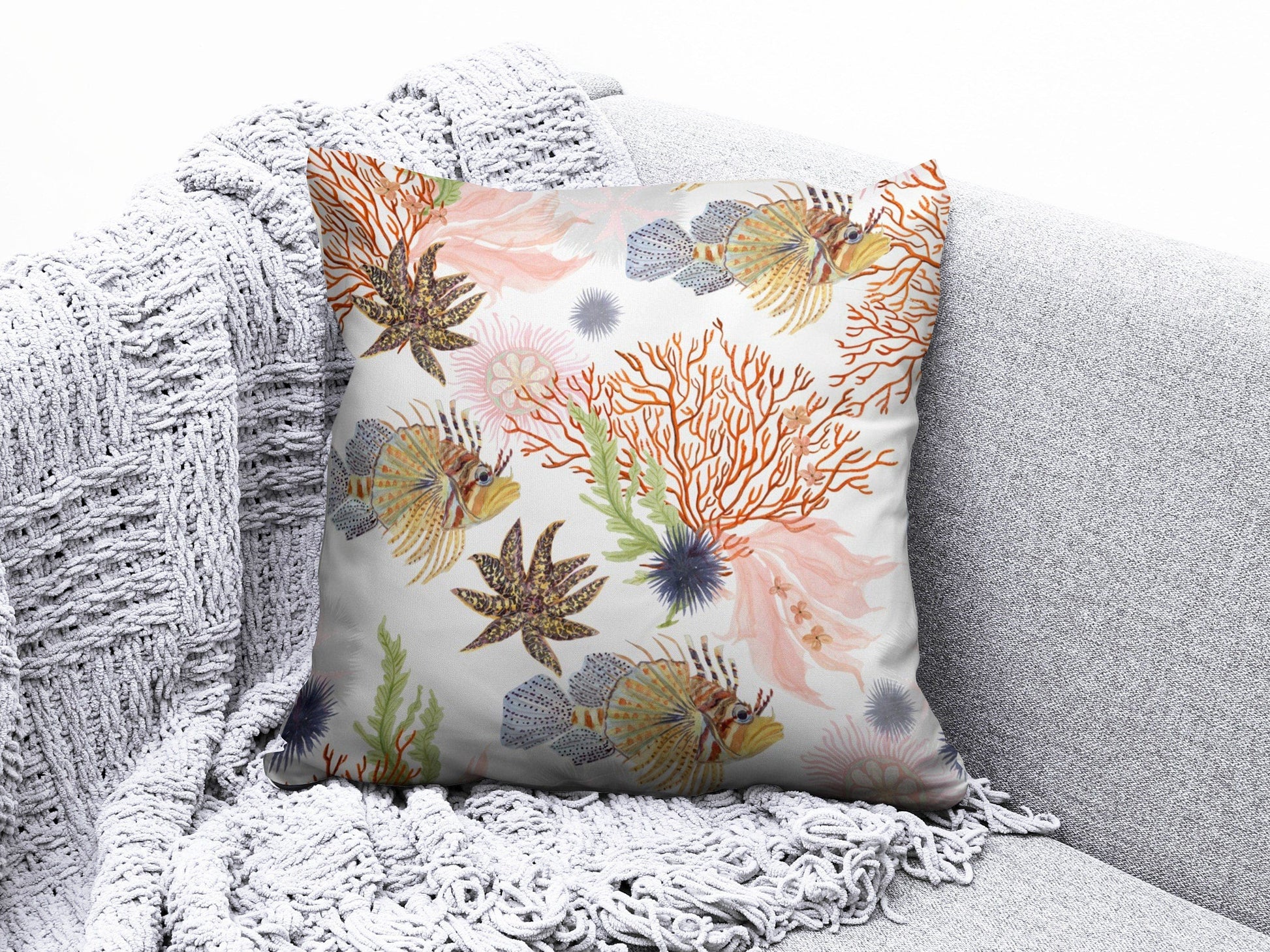 Onay 9 / 12 x 12 inch (30 x 30 cm) Sea Shell Coastal Beach House Decorative Cushion Cover