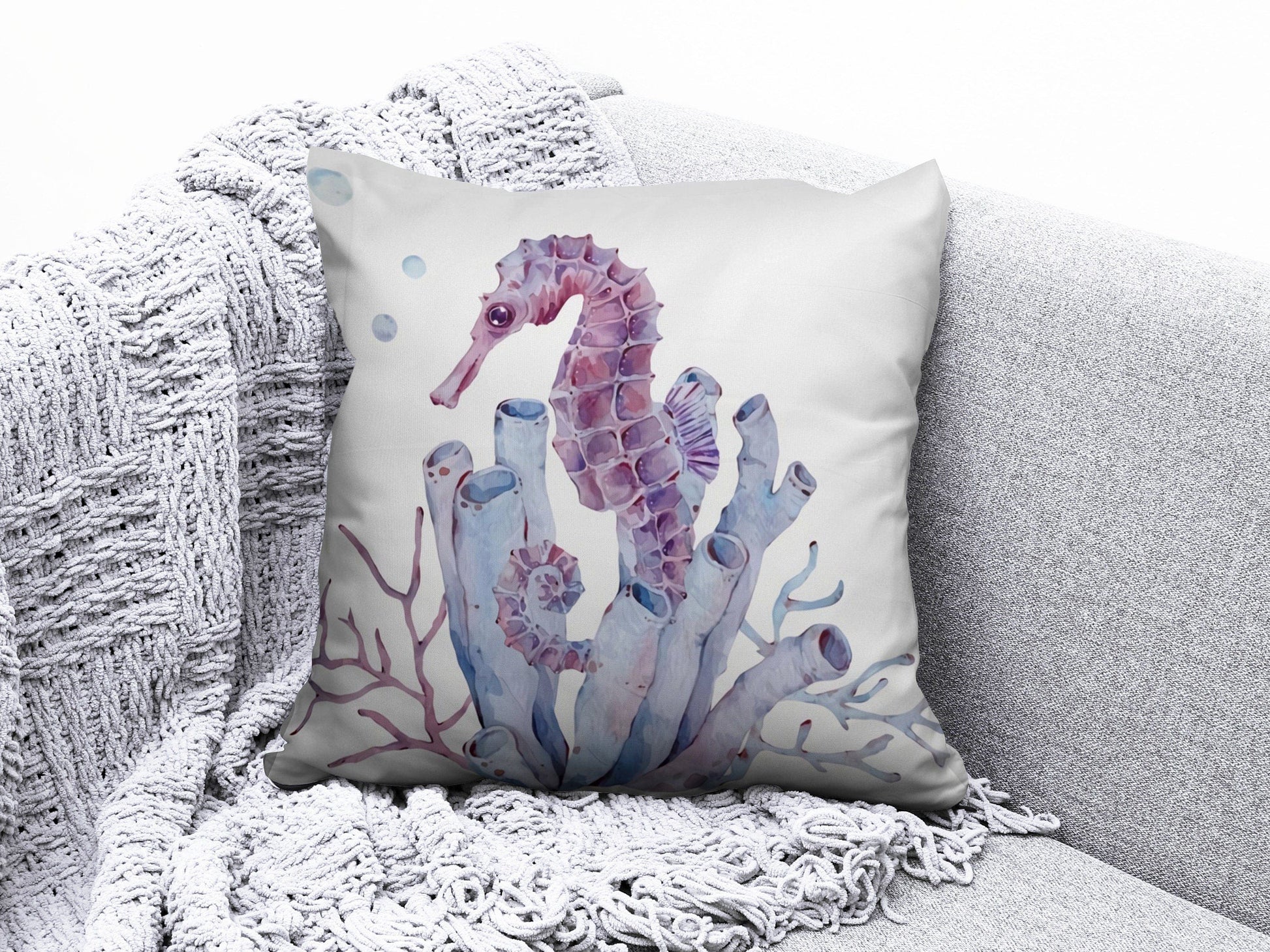 Onay 5 / 12 x 12 inch (30 x 30 cm) Sea Shell Coastal Beach House Decorative Cushion Cover