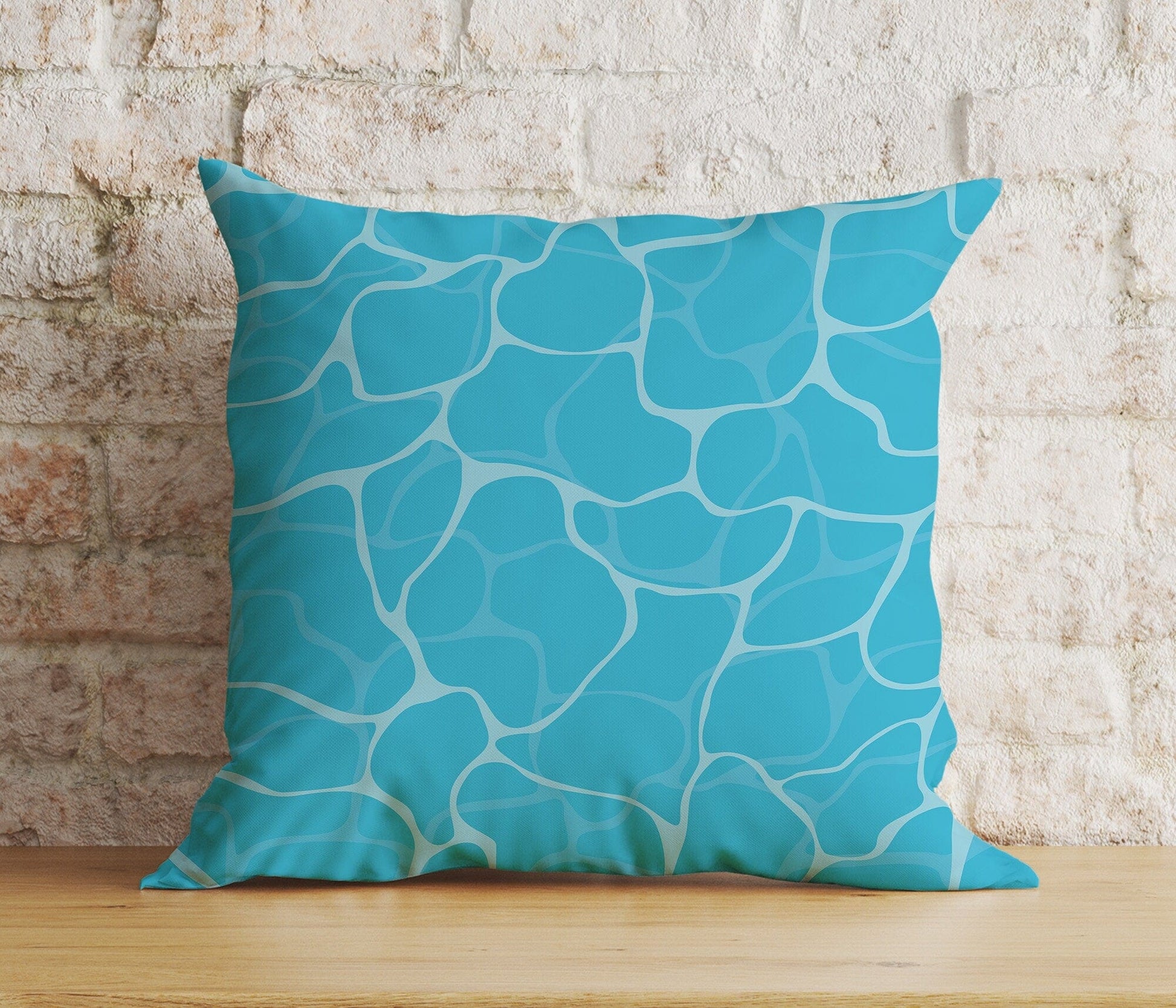 Onay 3 / 12 x 12 inch (30 x 30 cm) Seahorse & Fish Nautical Blue Turquoise Cushion Cover