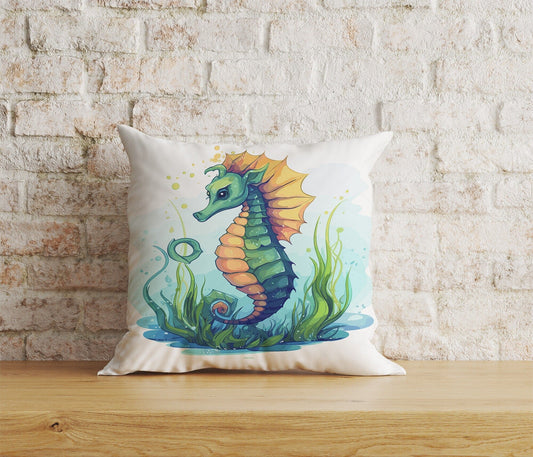 Onay Home Textile Cushion Covers 1 / 12 x 12 inch (30 x 30 cm) Double Side Seahorse Turquoise Cushion Cover Beach House Pillow Covers