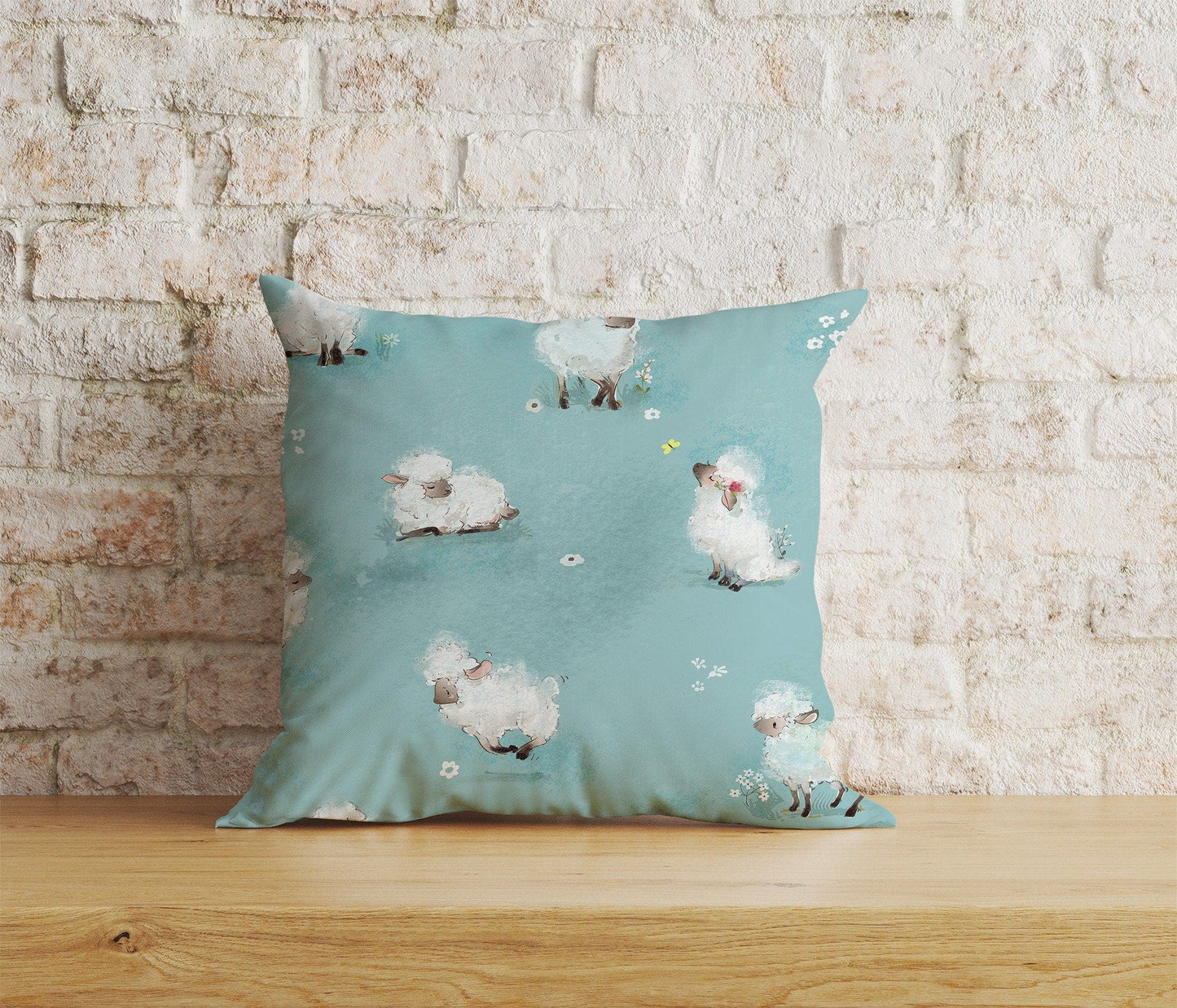 Onay Home Textile Cushion Covers 7 / 12 x 12 inch (30 x 30 cm) Double Side Sheep Cushion Cover Sheep Pillow Cover Goat Throw Cushions