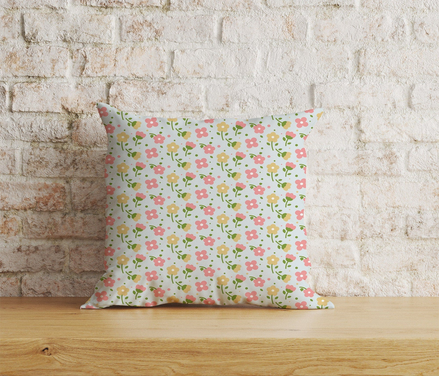 Onay Home Textile Cushion Covers 3 / 12 x 12 inch (30 x 30 cm) Double Side Small Floral Dot Cushion Covers Small Flower Pillow Covers