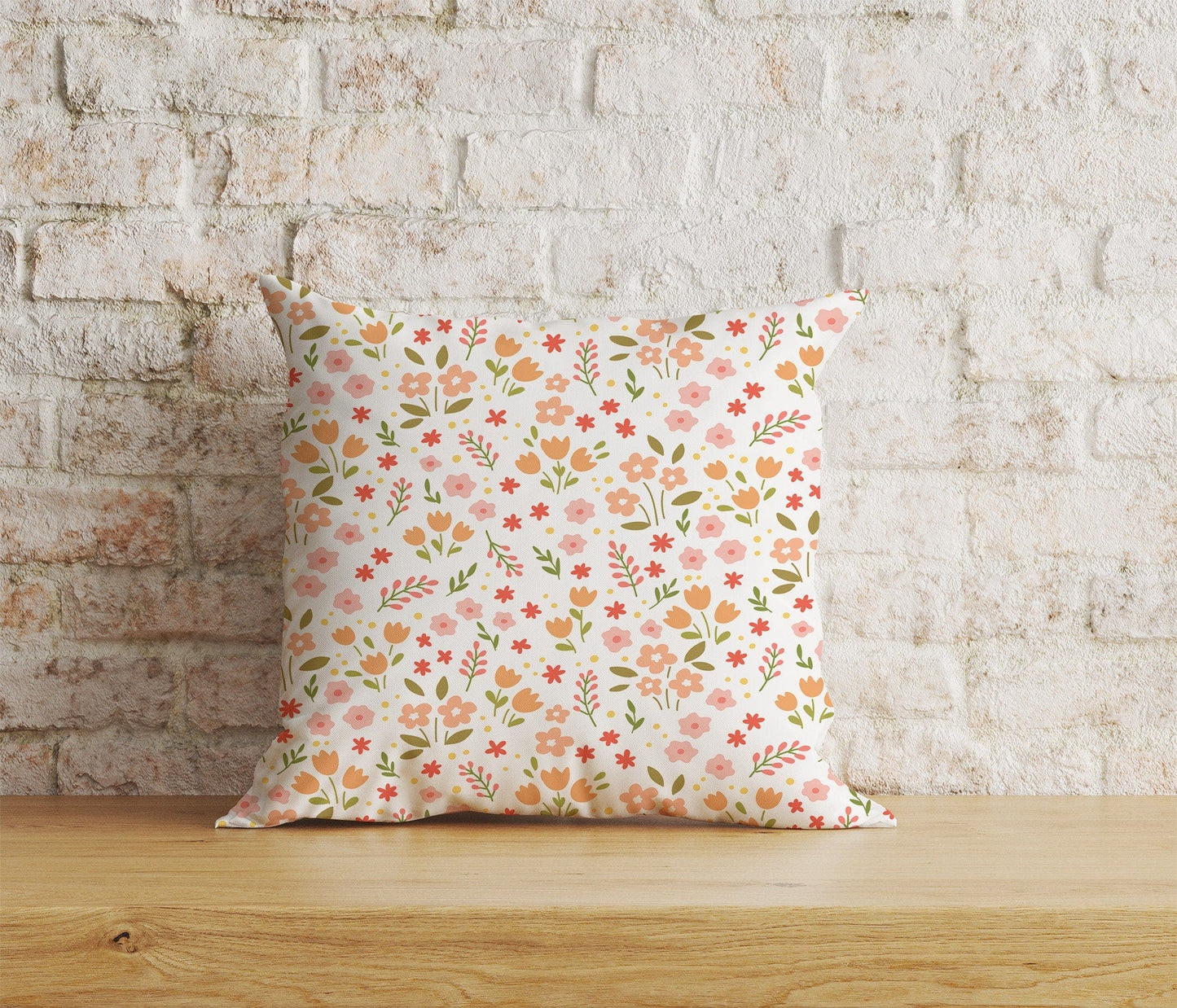 Onay Home Textile Cushion Covers 2 / 12 x 12 inch (30 x 30 cm) Double Side Small Floral Dot Cushion Covers Small Flower Pillow Covers
