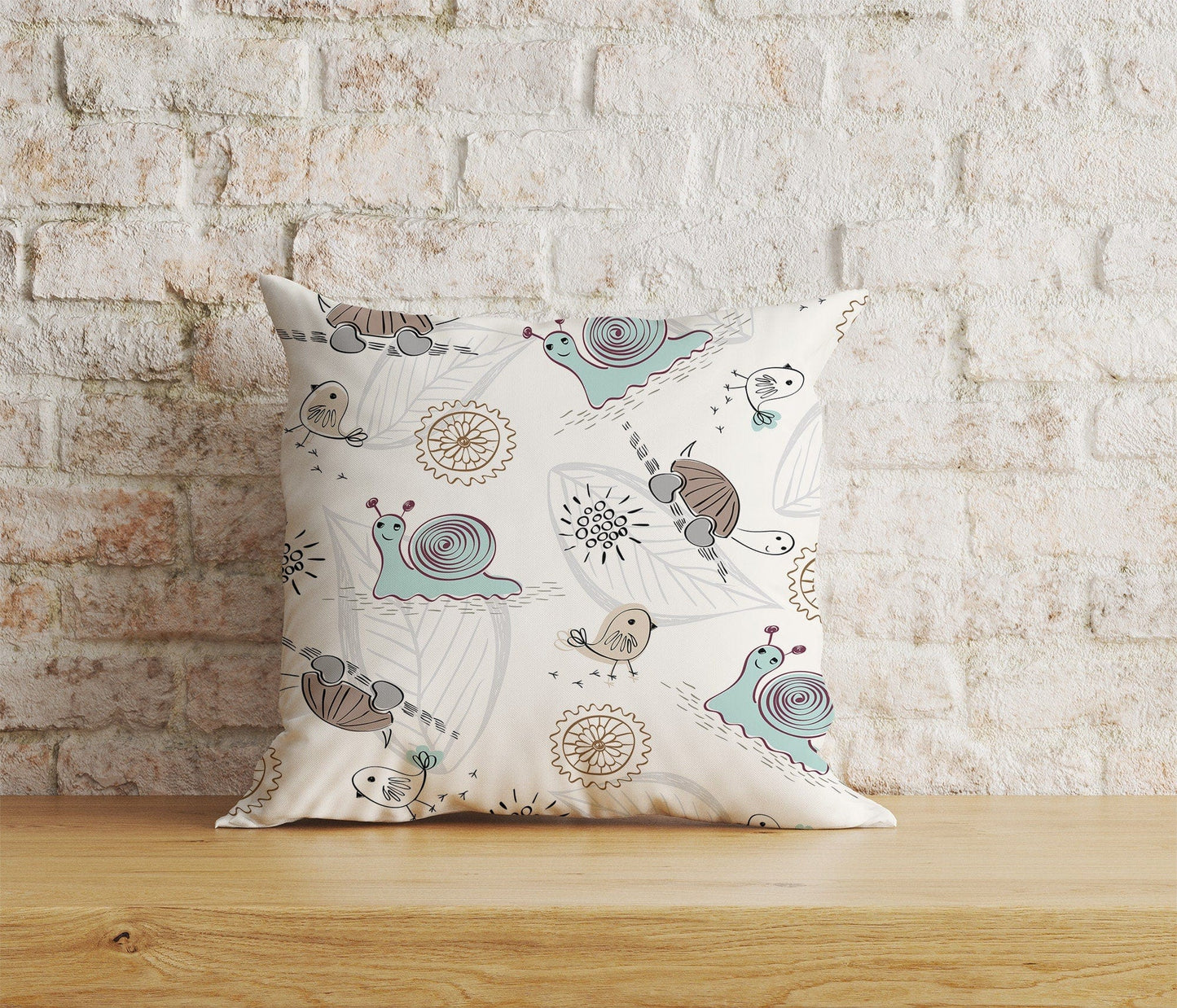 Onay Home Textile Cushion Covers 6 / 12 x 12 inch (30 x 30 cm) Double Side Snail Floral Cushion Cover Bug Scatter Cushions Euro Sham