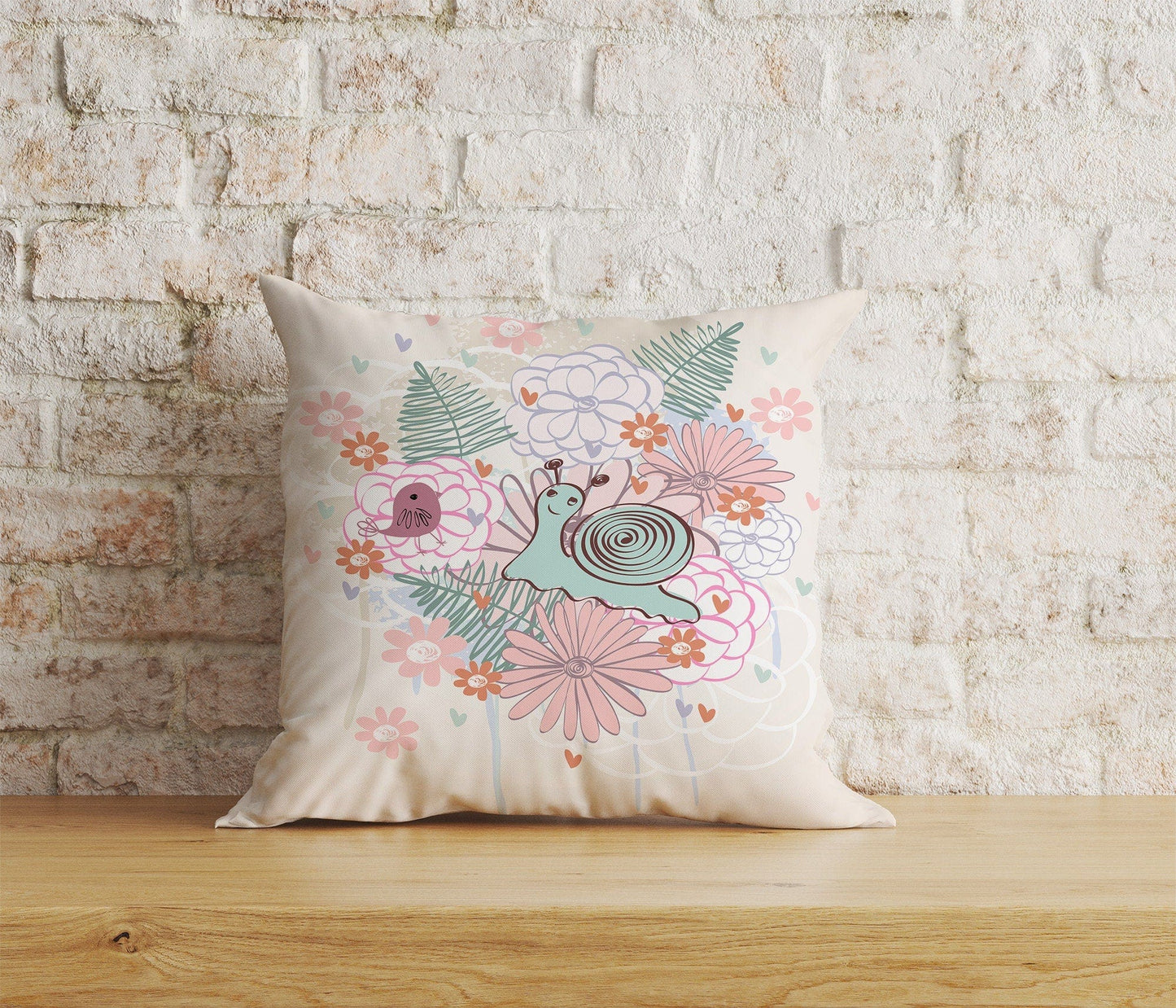 Onay Home Textile Cushion Covers 3 / 12 x 12 inch (30 x 30 cm) Double Side Snail Floral Cushion Cover Bug Scatter Cushions Euro Sham
