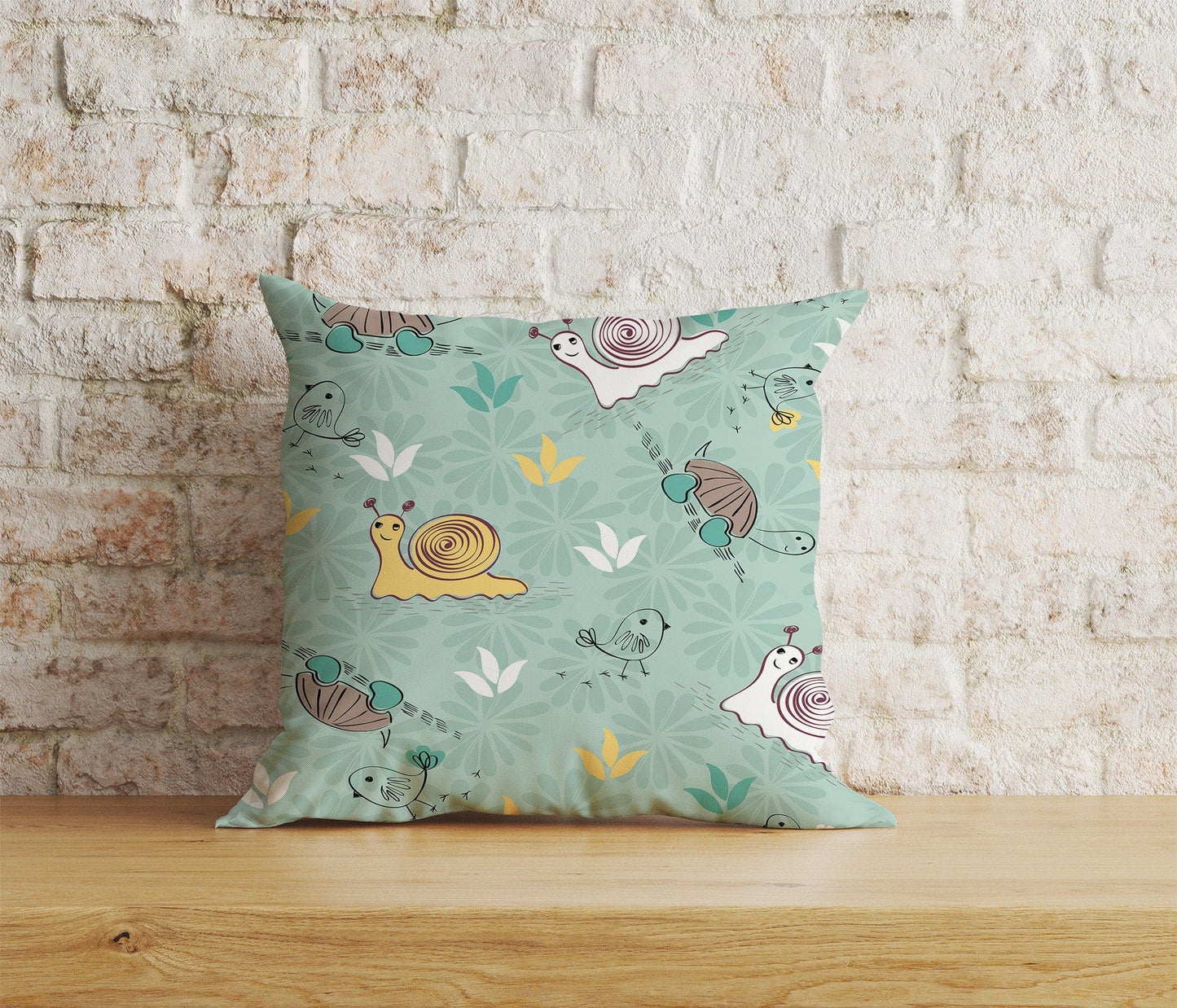 Onay Home Textile Cushion Covers 2 / 12 x 12 inch (30 x 30 cm) Double Side Snail Floral Cushion Cover Bug Scatter Cushions Euro Sham