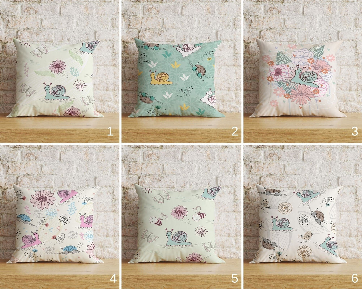 Onay Home Textile Cushion Covers Snail Floral Cushion Cover Bug Scatter Cushions Euro Sham