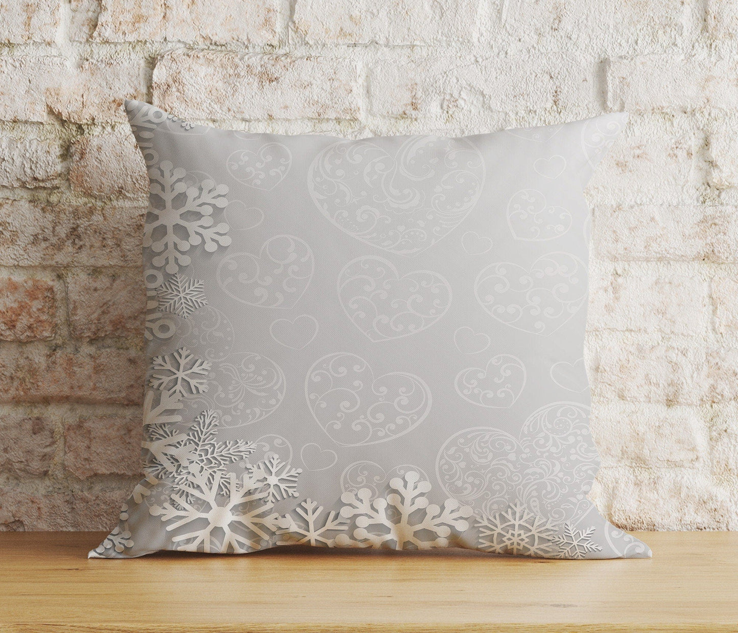 Onay 5 / 12 x 12 inch (30 x 30 cm) Double Side Snowflake Patterned Christmas Winter Decor Cushion Covers